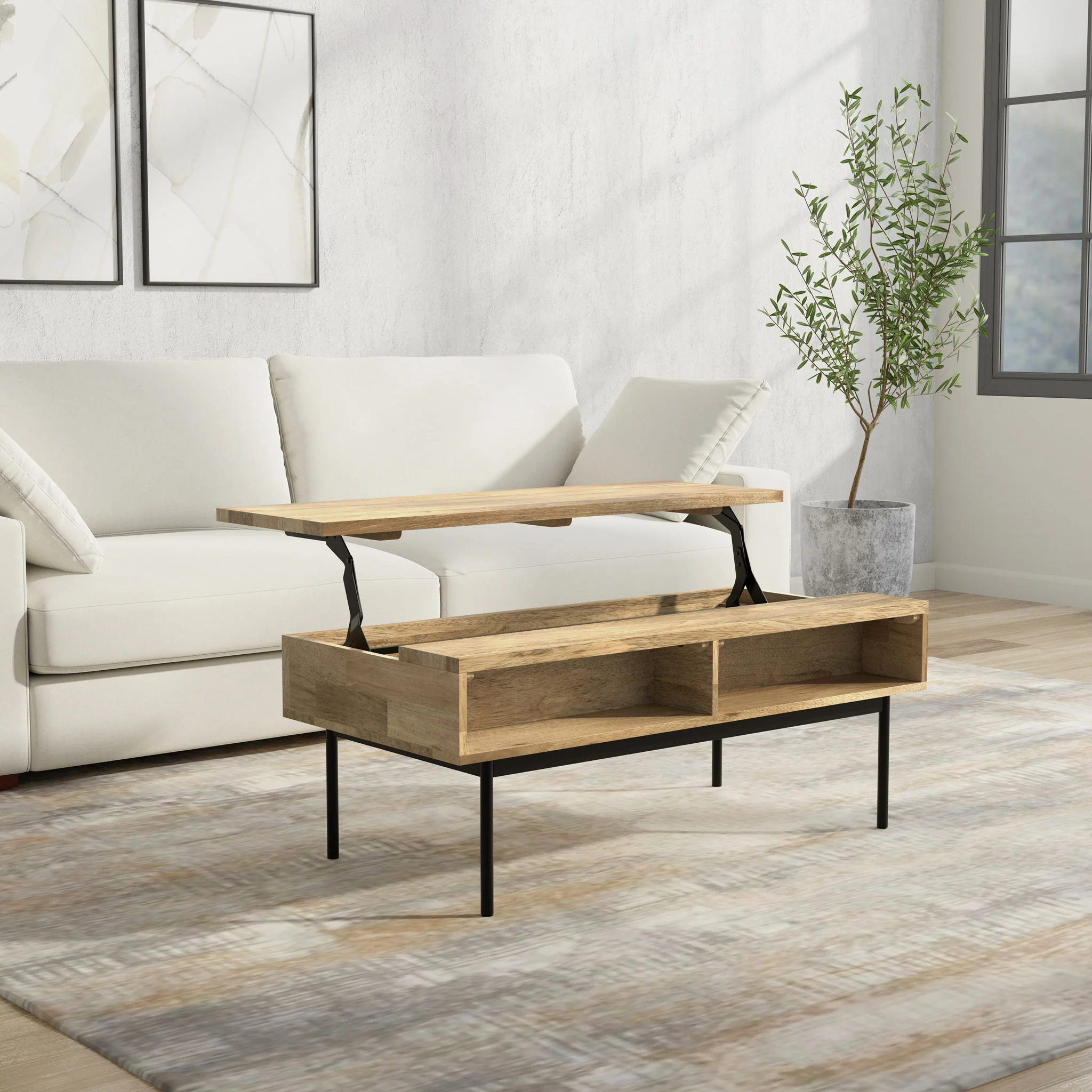 Reeves - Lift Top Coffee Table - Natural - Image 3
