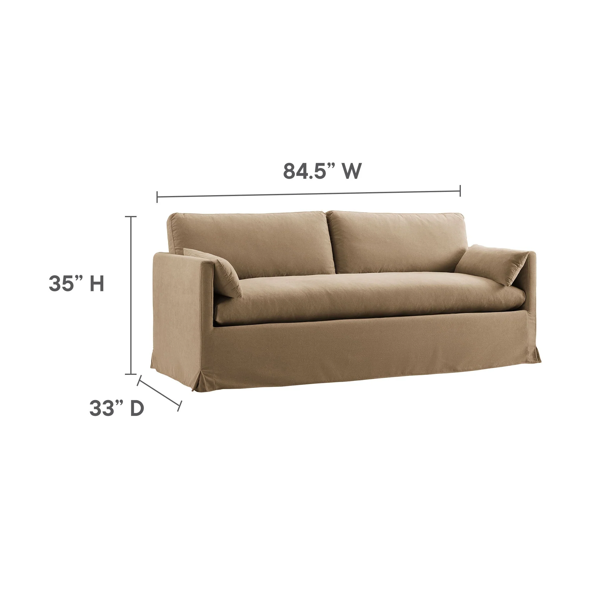Refined Contemporary Slipcovered Fabric Sofa - Image 10