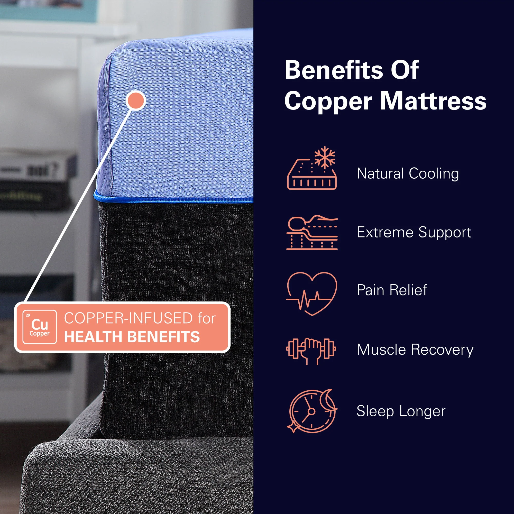 Refresh - 12" Hybrid Cooling Fast Responding Latex Foam And Coil Mattress - Image 8