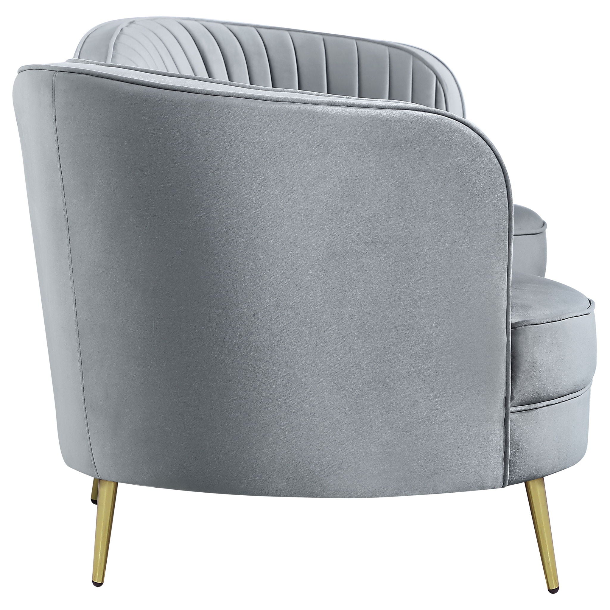 Reigha - Upholstered Sofa Lounge Furniture With Channel Tufted Backrest - Gray - Image 5