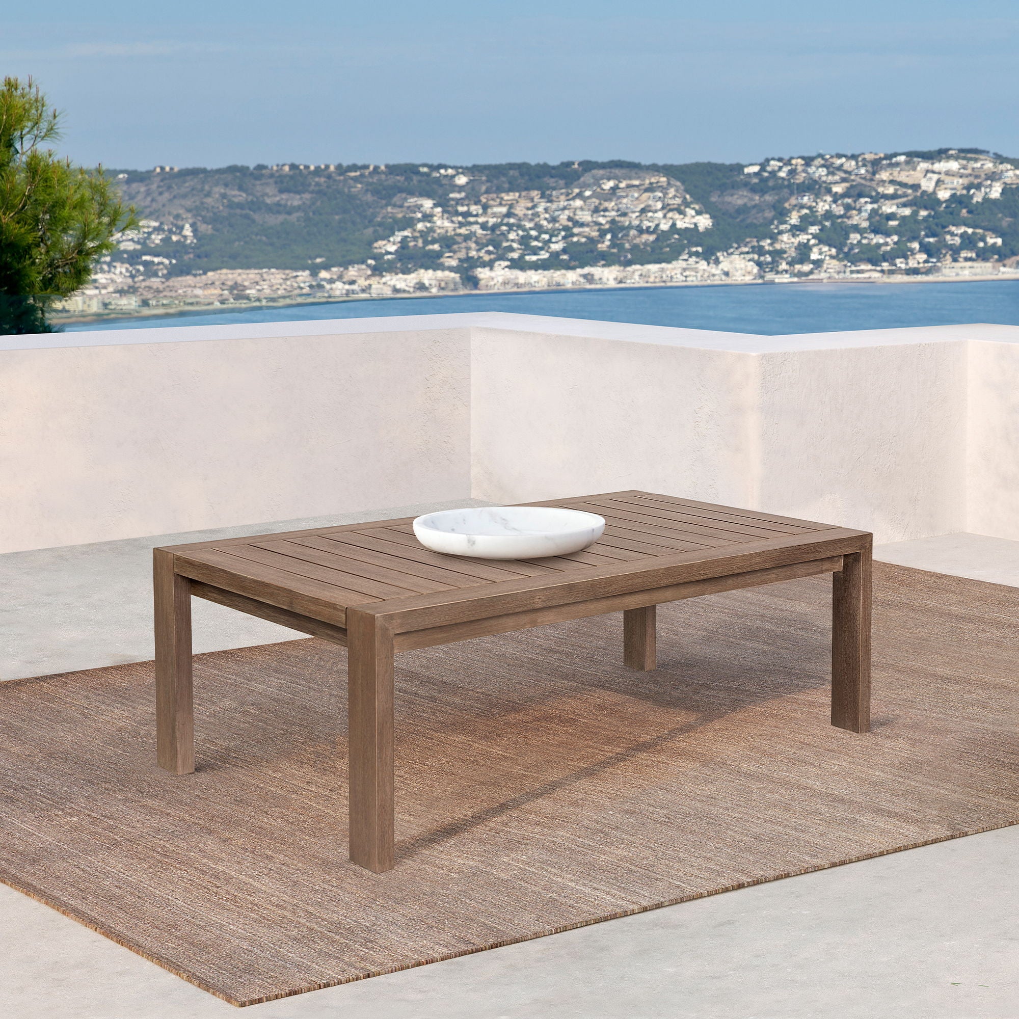 Relic - Outdoor Patio Coffee Table - Weathered Eucalyptus - Image 4