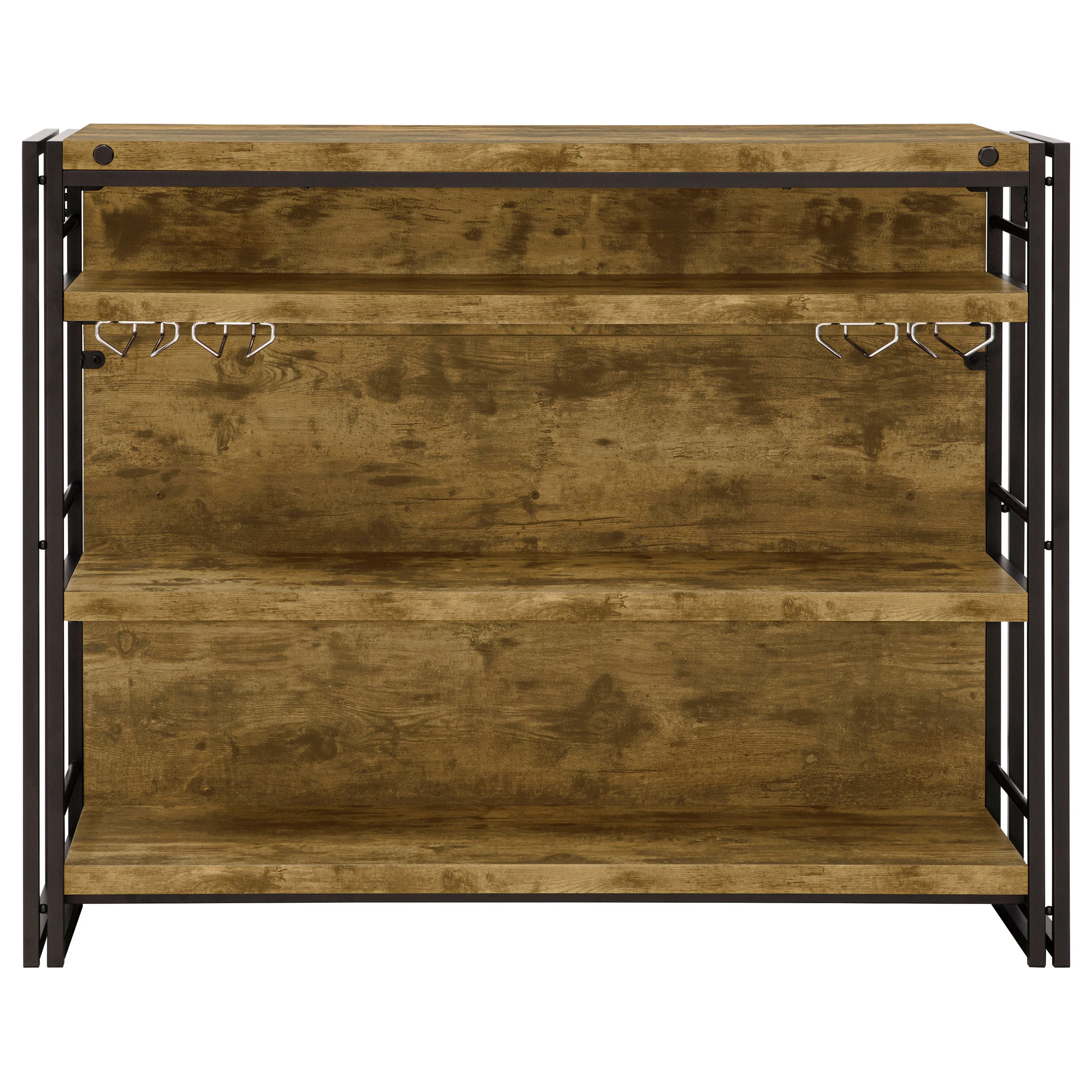 Renaldi 3-Shelf Home Bar Wine Cabinet, Rustic Nutmeg - Image 6