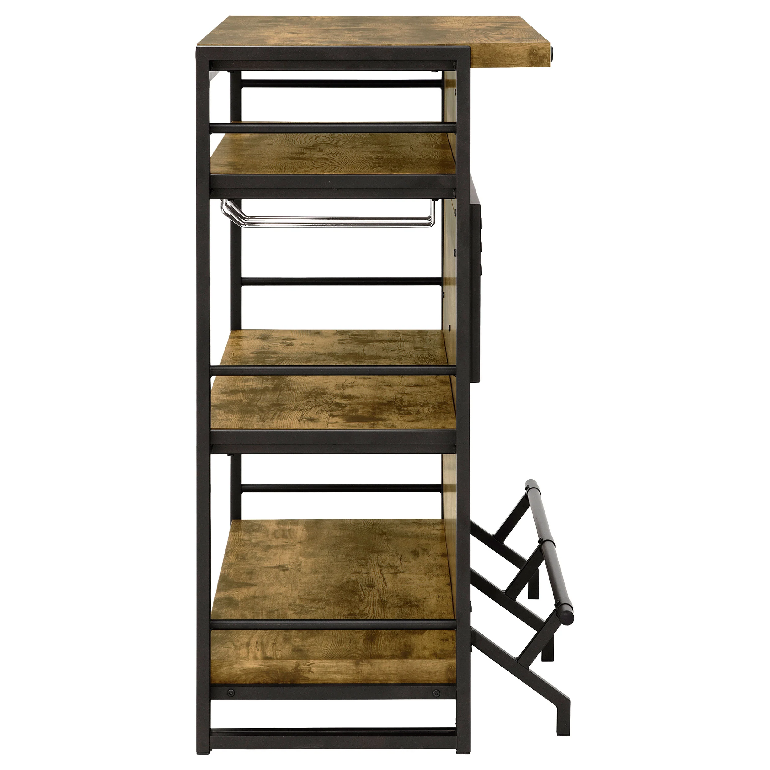 Renaldi 3-Shelf Home Bar Wine Cabinet, Rustic Nutmeg - Image 8
