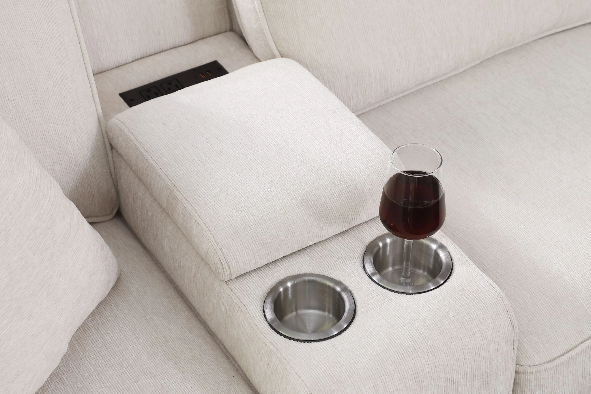 Rene - Sectional Sofa With Ottoman - Beige - Image 3