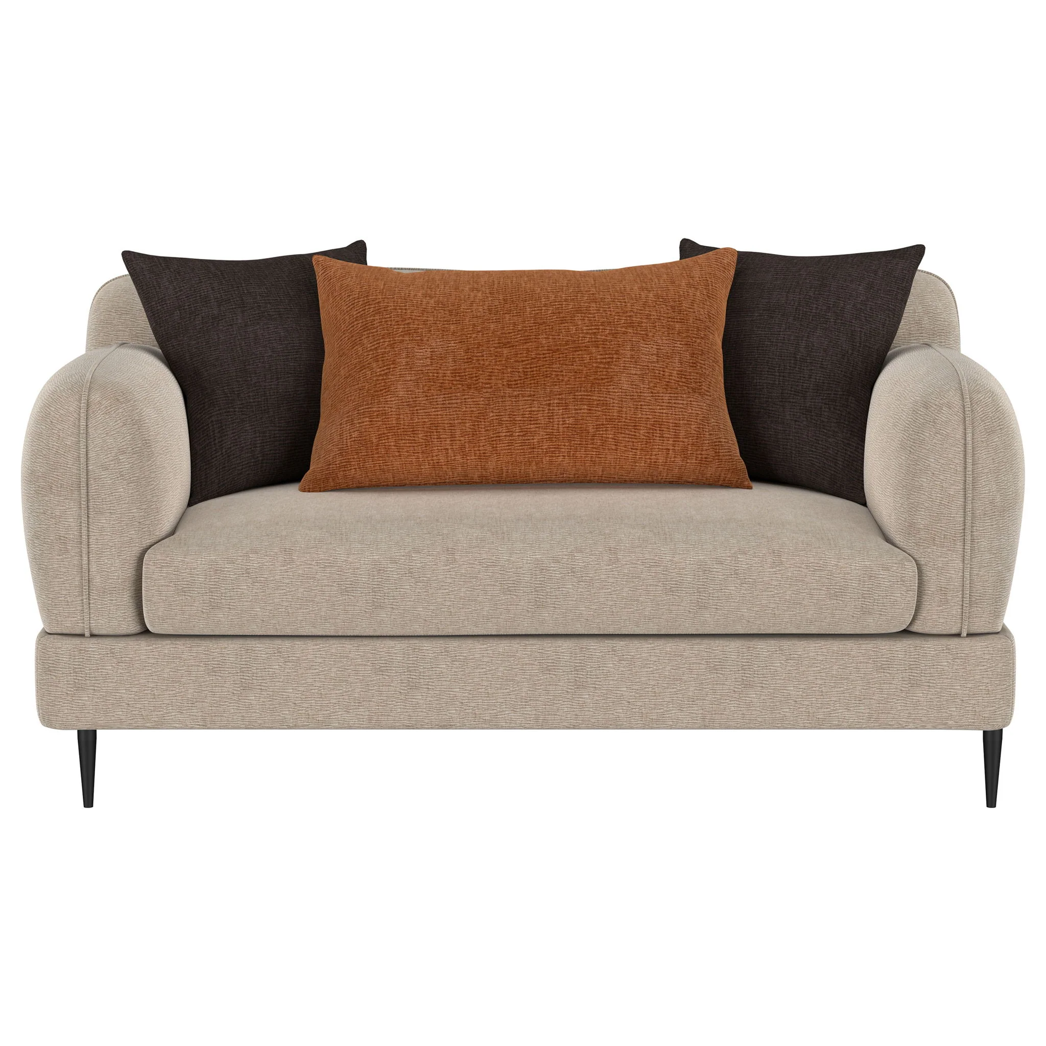 Repley - Upholstered Sculpted Track Arm Loveseat - Beige - Image 2