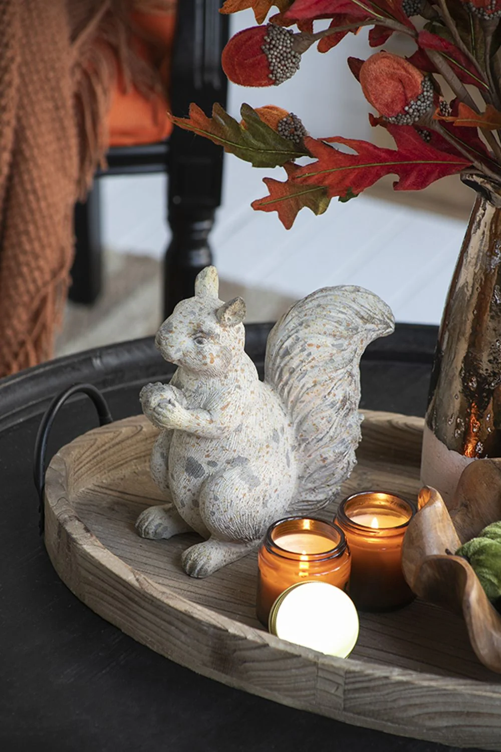 Resin Standing & Lying Down Squirrel Rustic, For Harvest Festival Fall Festival & Thanksgiving Table Decorations (Set of 2) - Antique Cream - Image 6