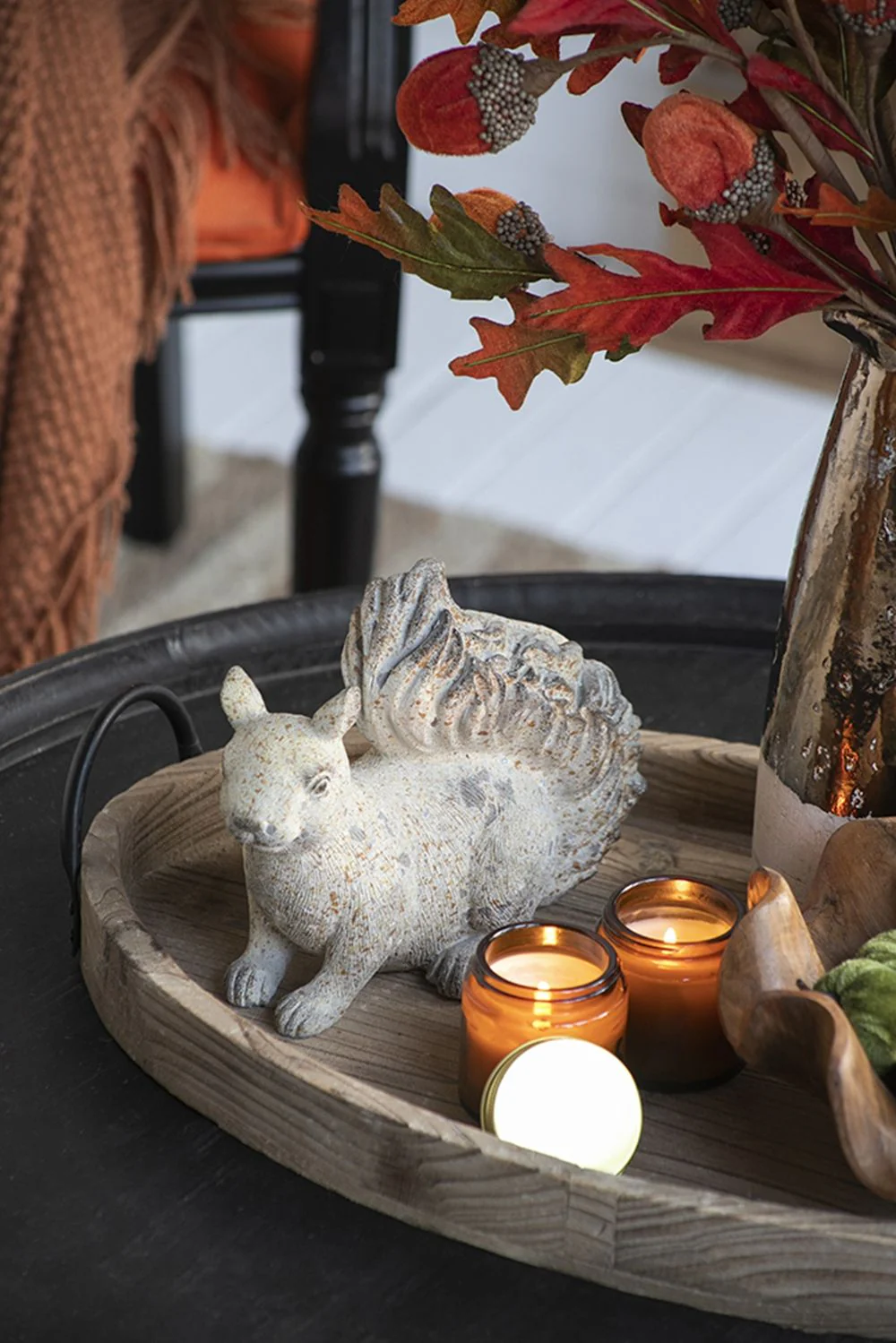 Resin Standing & Lying Down Squirrel Rustic, For Harvest Festival Fall Festival & Thanksgiving Table Decorations (Set of 2) - Antique Cream - Image 7