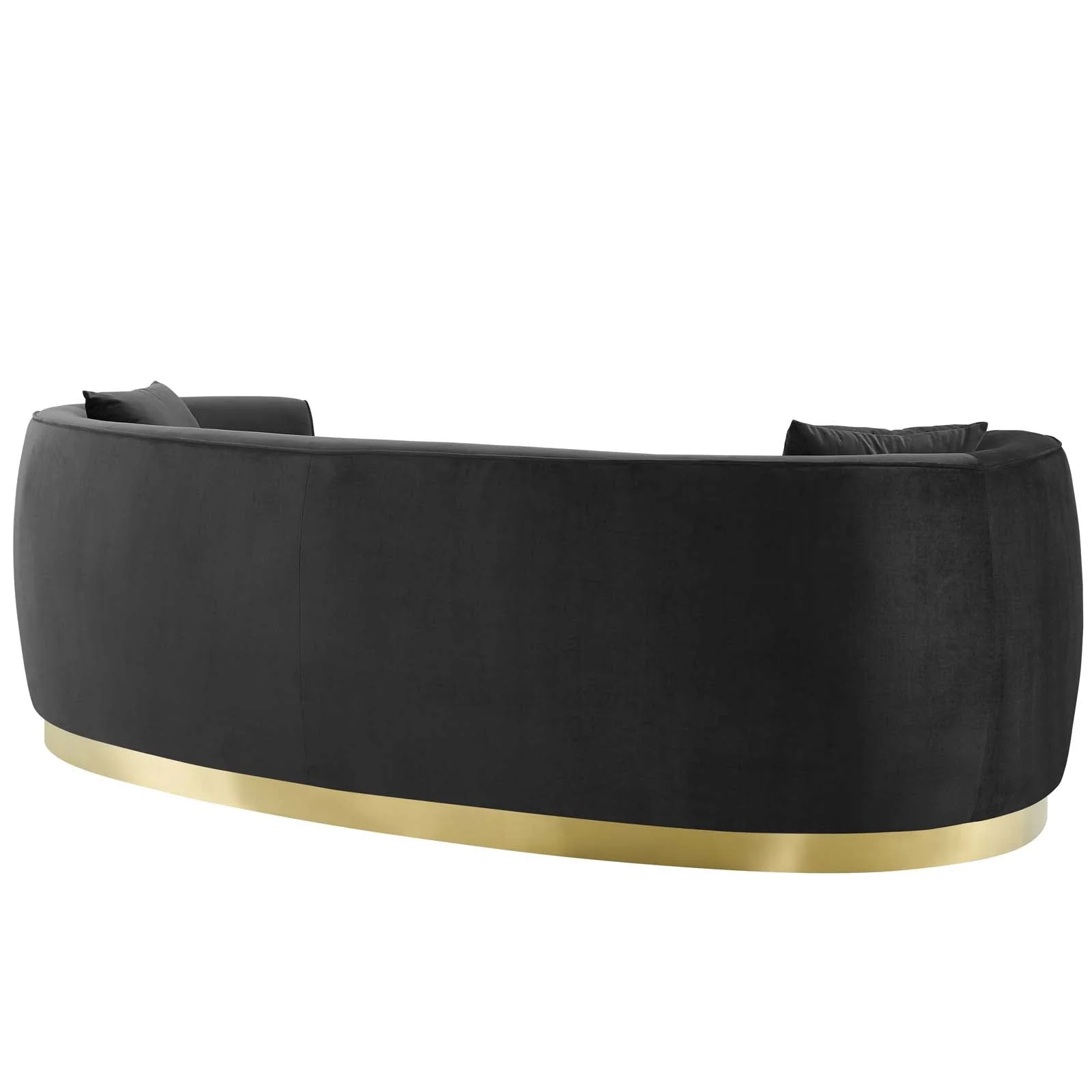 Resolute Curved Performance Velvet Sofa with Gold Base - Image 5