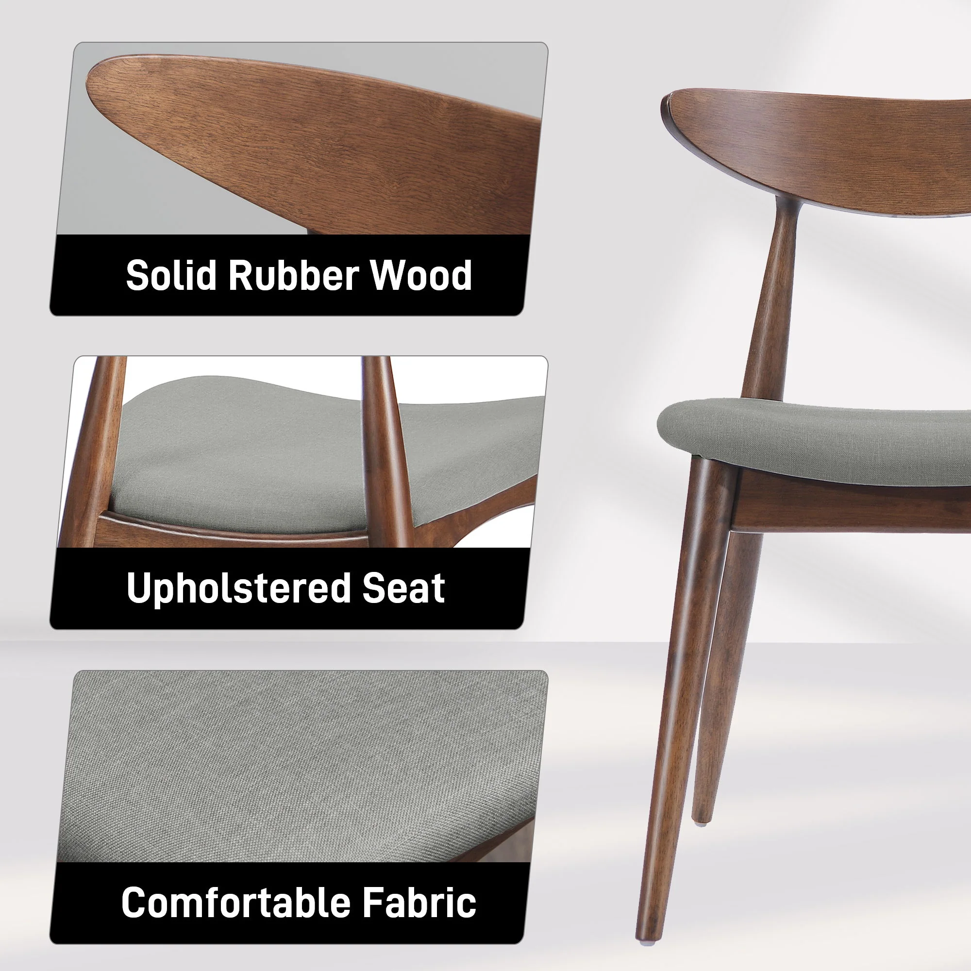 Retro Dining Chairs With Ergonomic Back (Set of 2) - Image 16