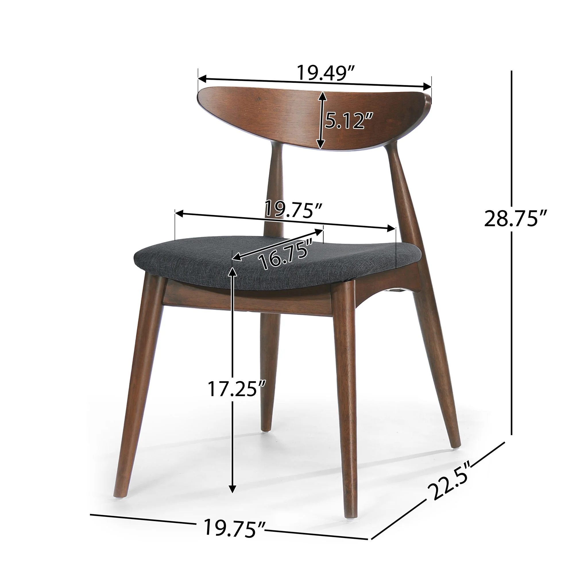 Retro Dining Chairs With Ergonomic Back (Set of 2) - Image 3