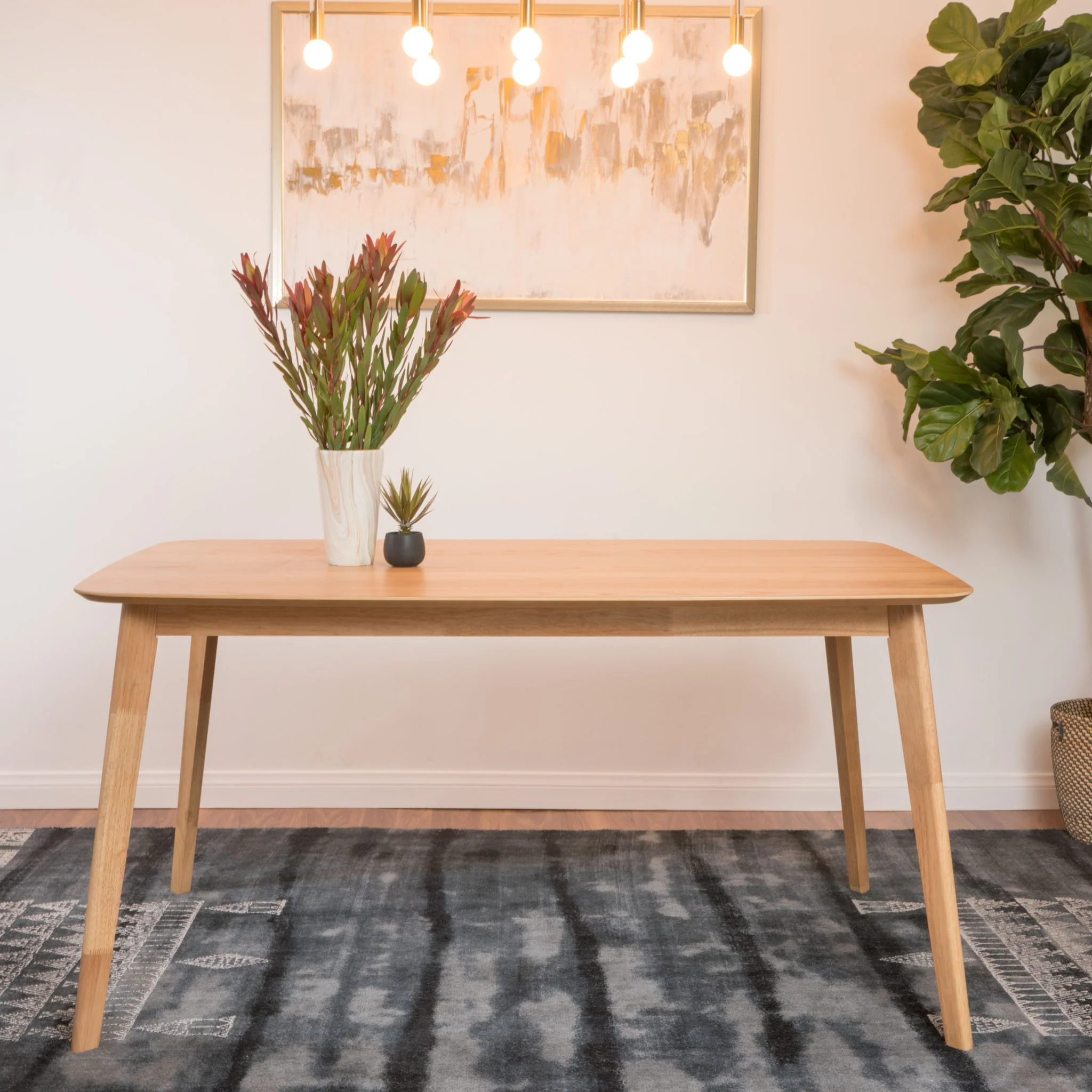 Retro Dining Table With Faux Wood Top - Image 5