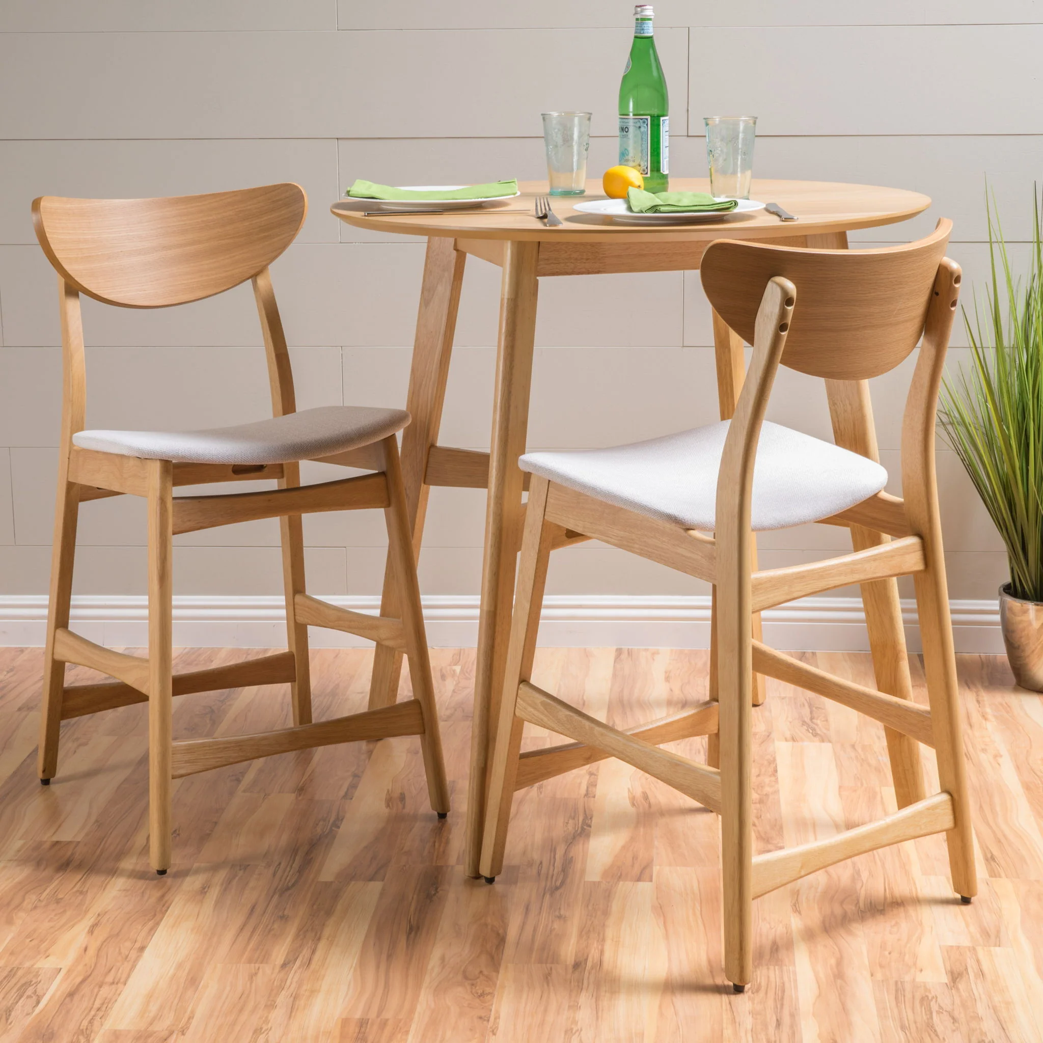 Retro Modern Counter Height Chair Set With Cushioned Seats - Image 23