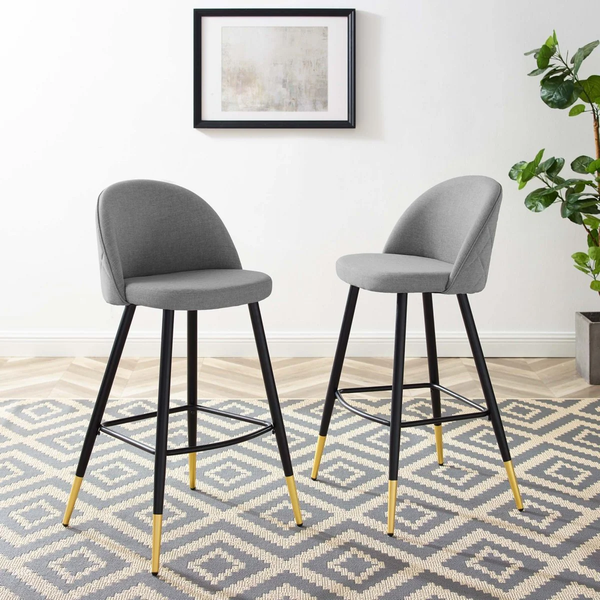Retro Modern Fabric Bar Stool Set of 2 – 40.5 Inch - Image 20