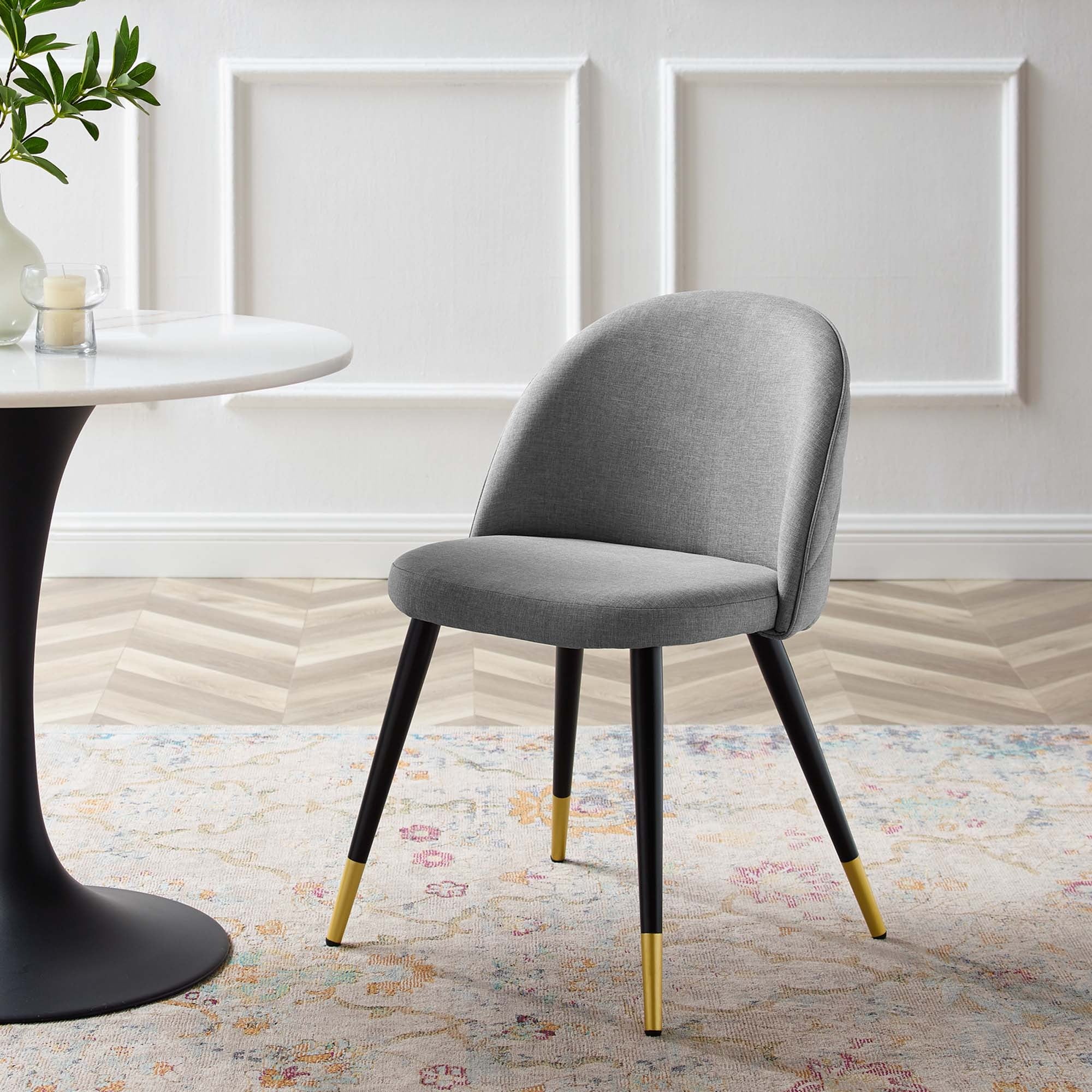 Retro Modern Upholstered Fabric Dining Chairs Set of 2 - Image 15