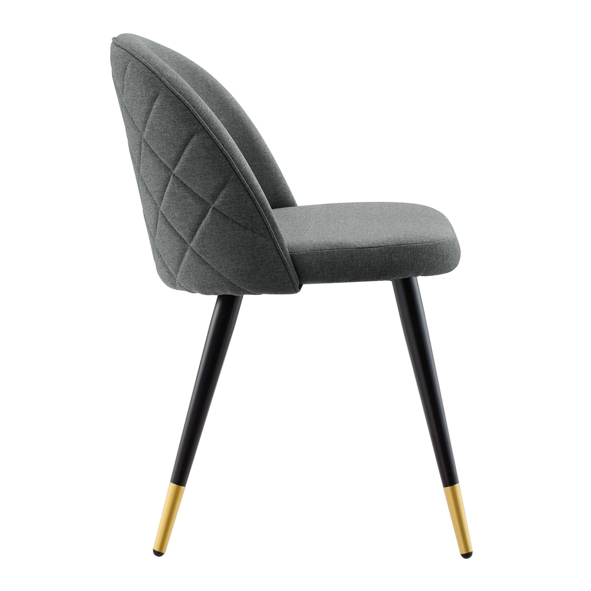 Retro Modern Upholstered Fabric Dining Chairs Set of 2 - Image 3