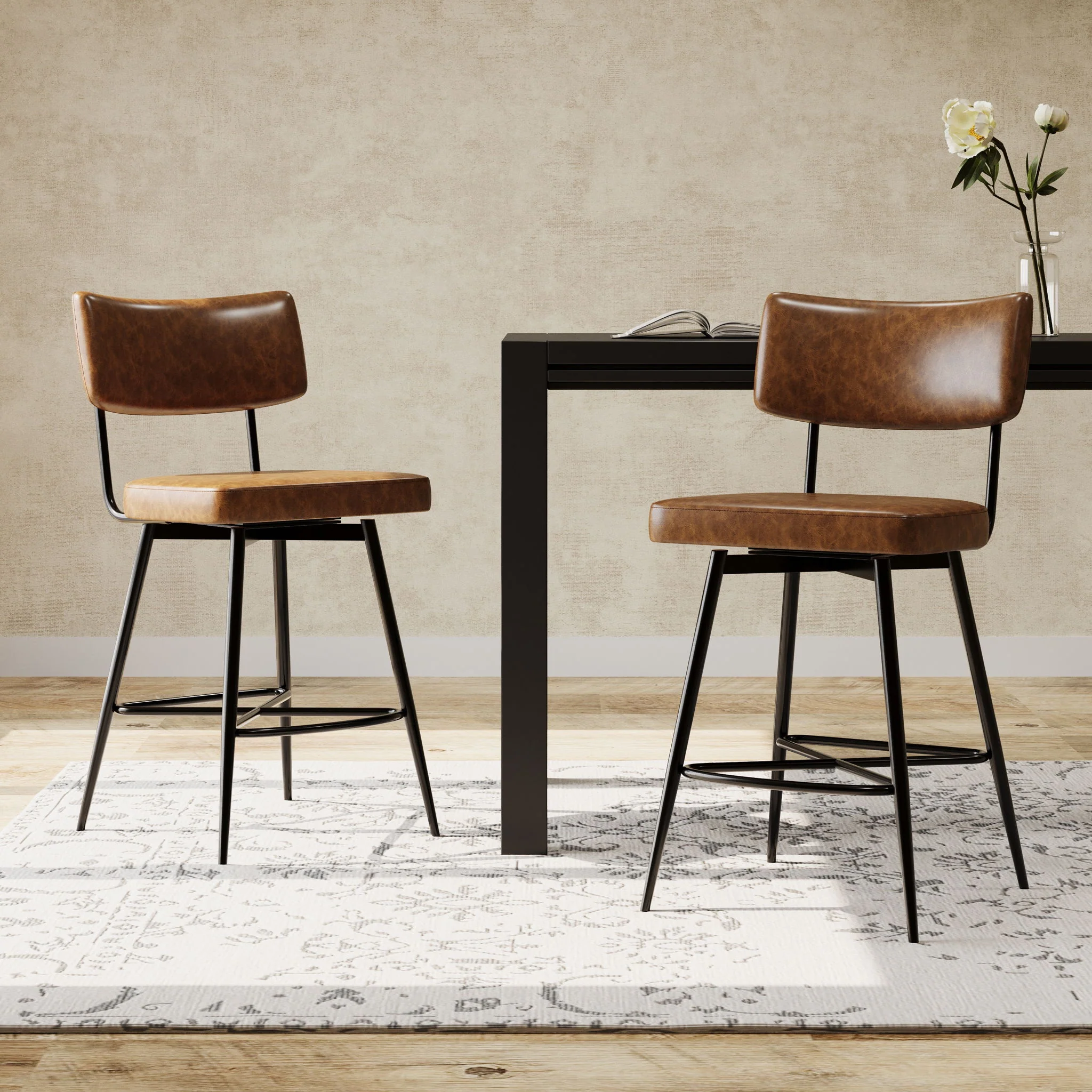 Retro Swivel Counter Stools (Set of 2) - Image 6