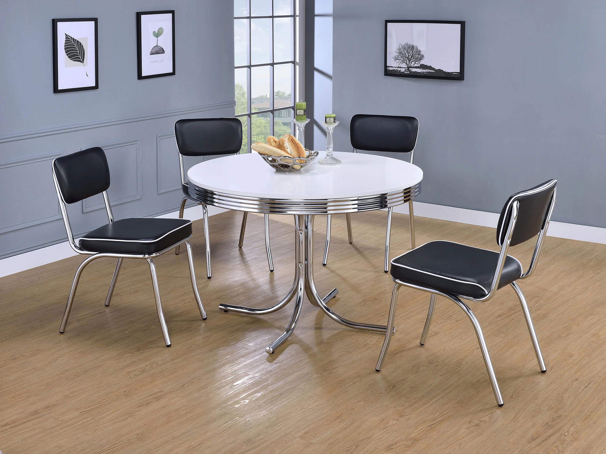 Retro Upholstered Dining Side Chair Black (Set of 2) - Image 13