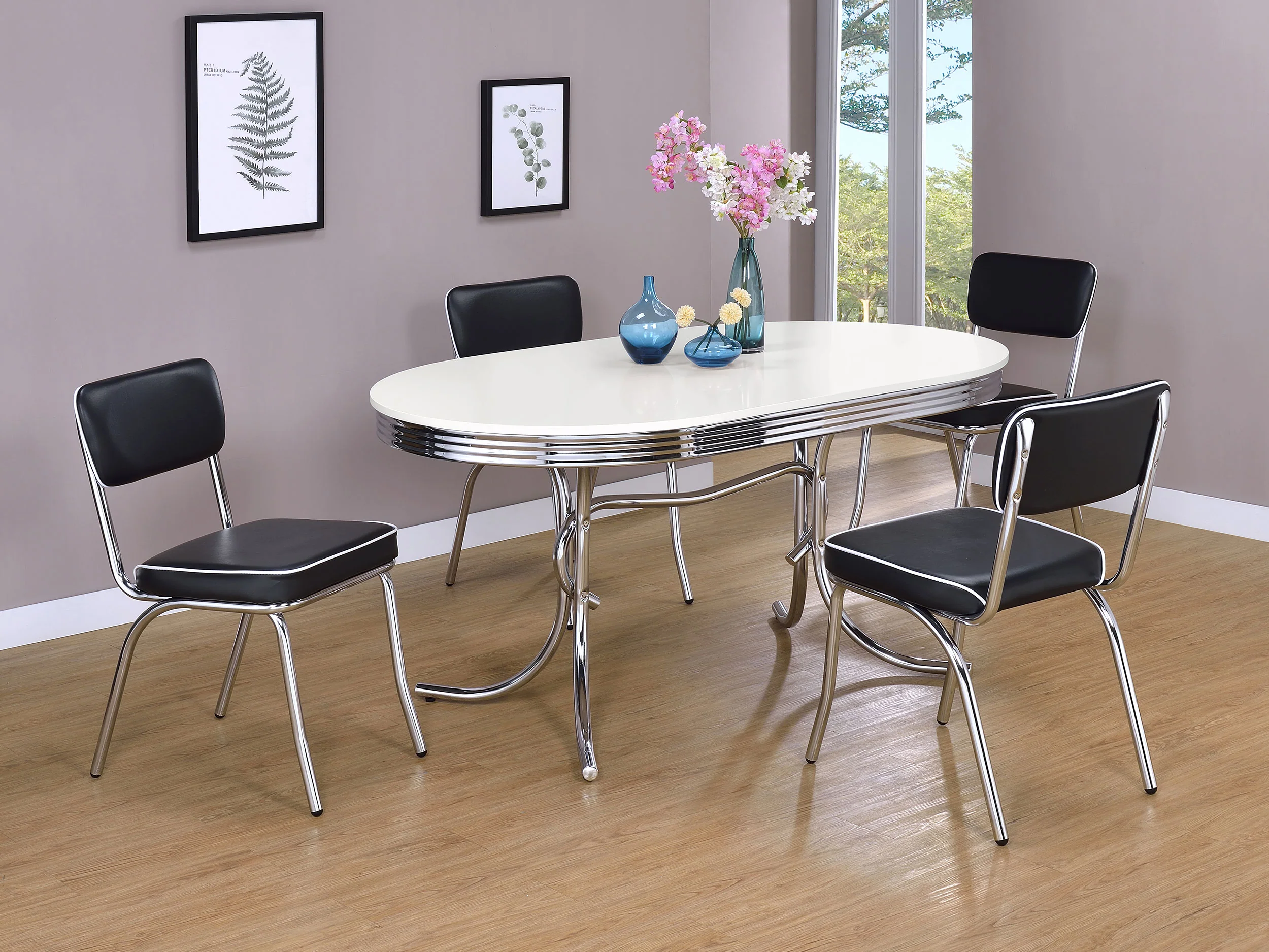 Retro Upholstered Dining Side Chair Black (Set of 2) - Image 14