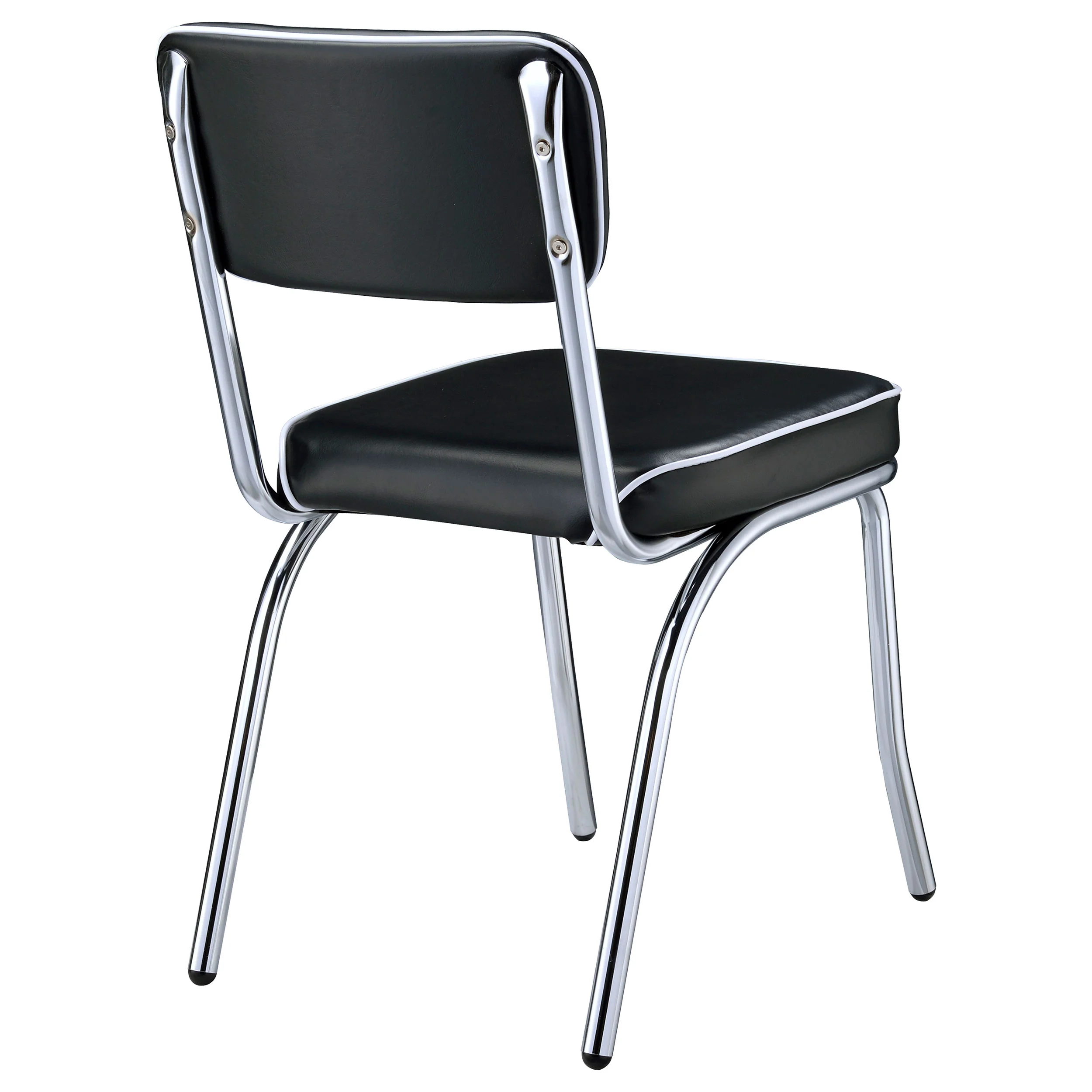 Retro Upholstered Dining Side Chair Black (Set of 2) - Image 7