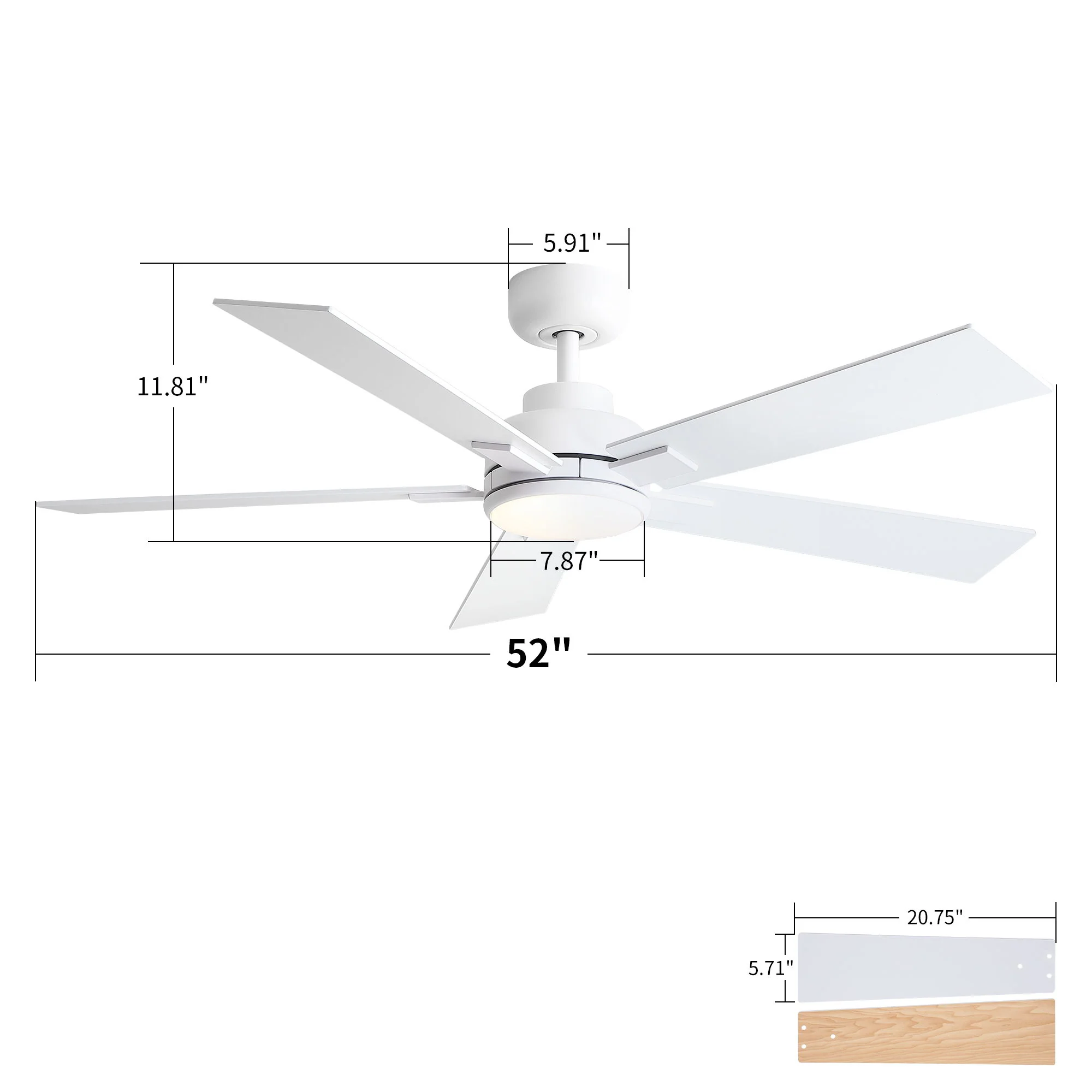 Reversible Motor Integrated LED Dimmable Ceiling Fan With Light - Image 5