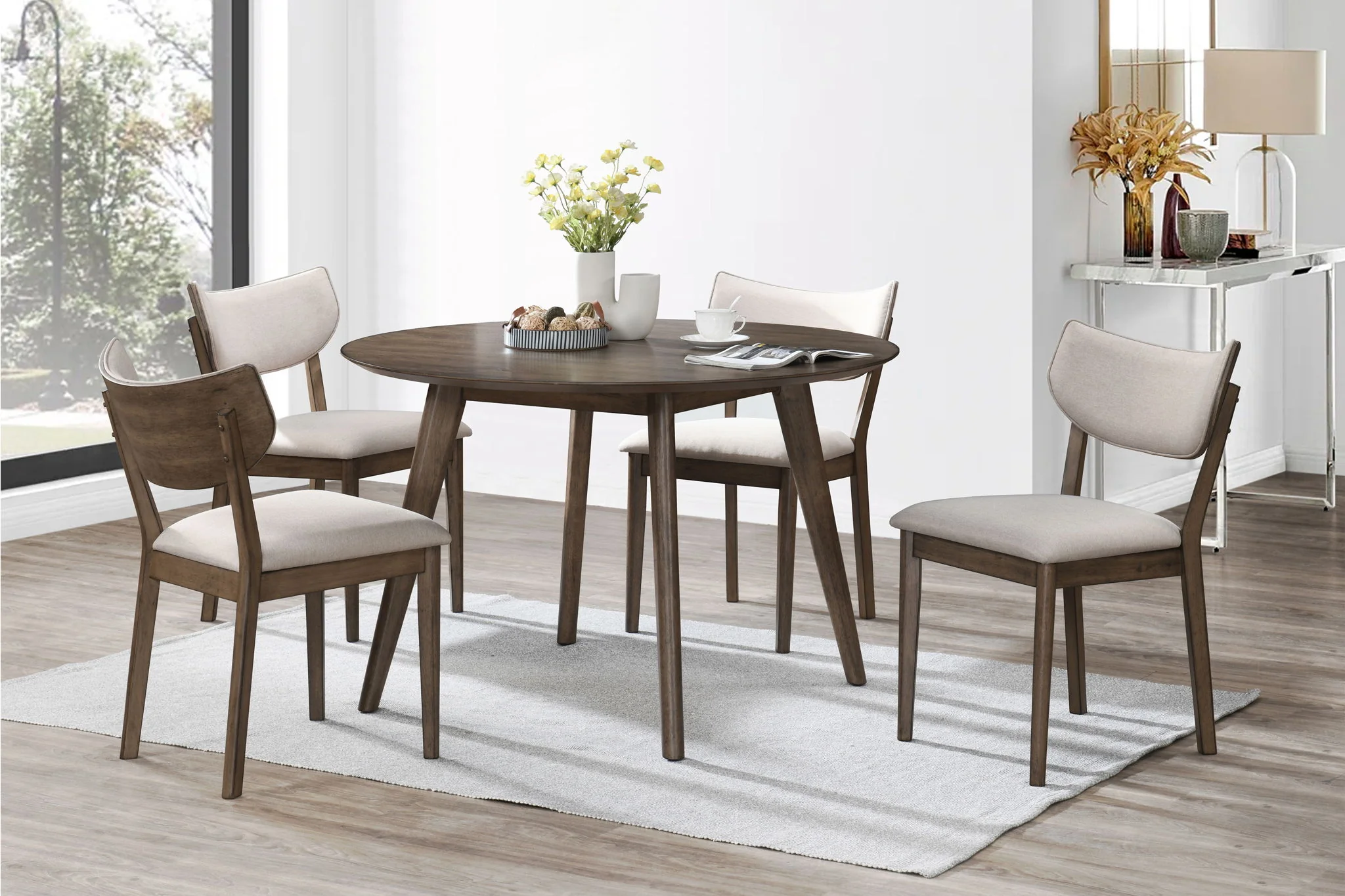 Rex - 72" Fixed Top Rectangle Dining Table - Walnut - Image 3