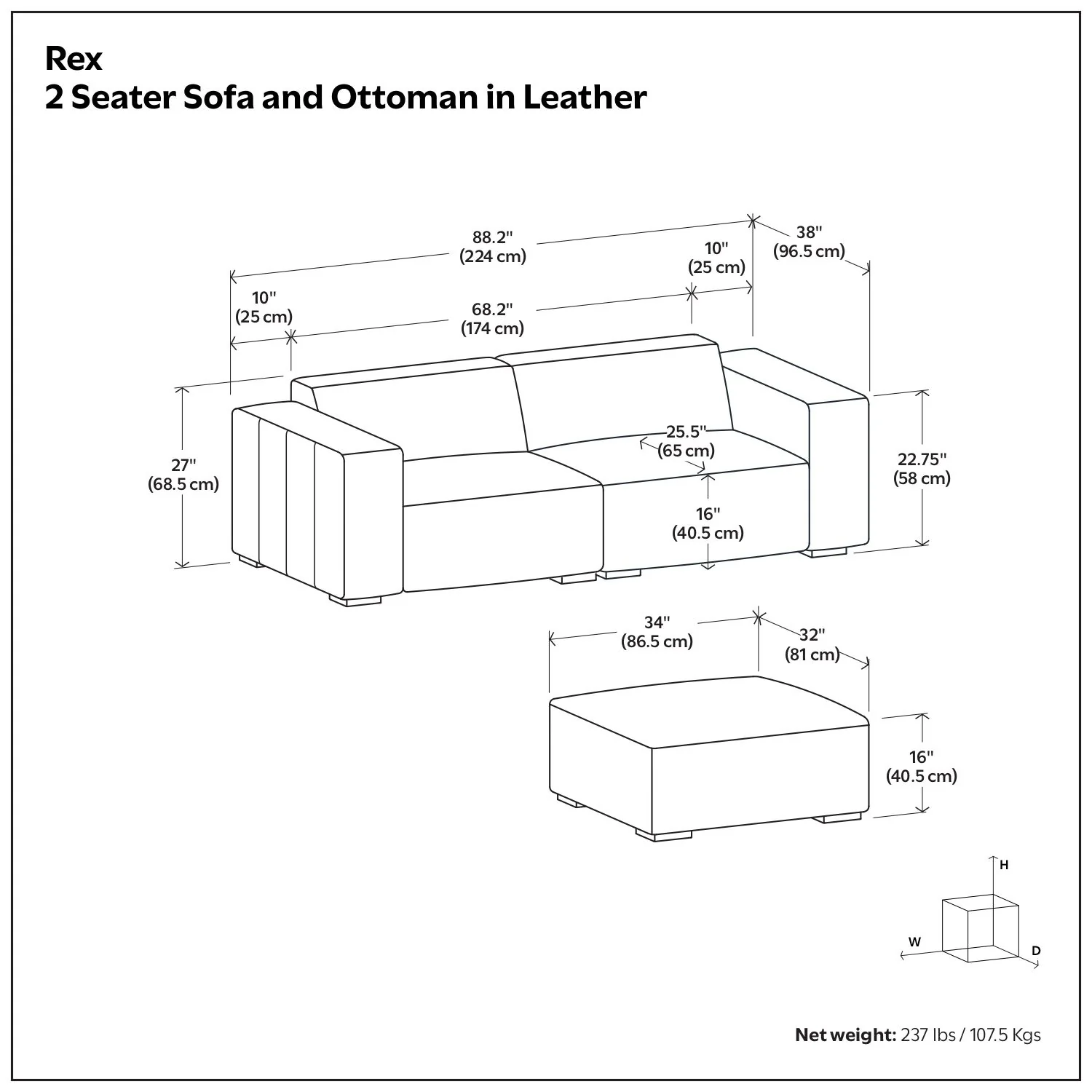 Rex - Handcrafted Sectional Sofa And Ottoman - Image 21