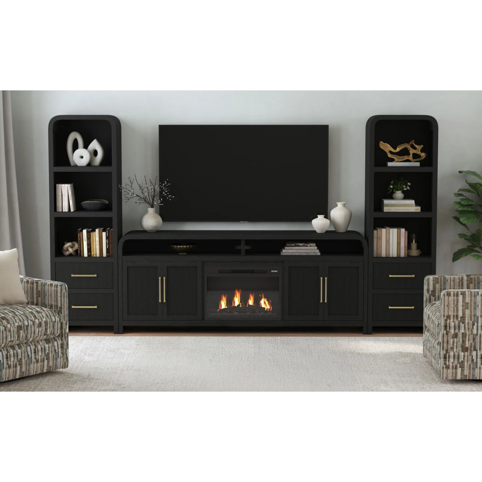 Ridgemont - 4 Piece Entertainment Unit With 82" TV Console - Image 12