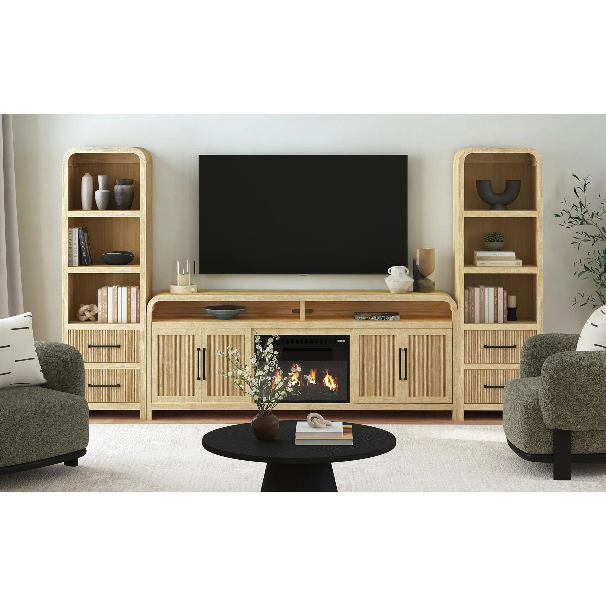 Ridgemont - 4 Piece Entertainment Unit With 82" TV Console - Image 3