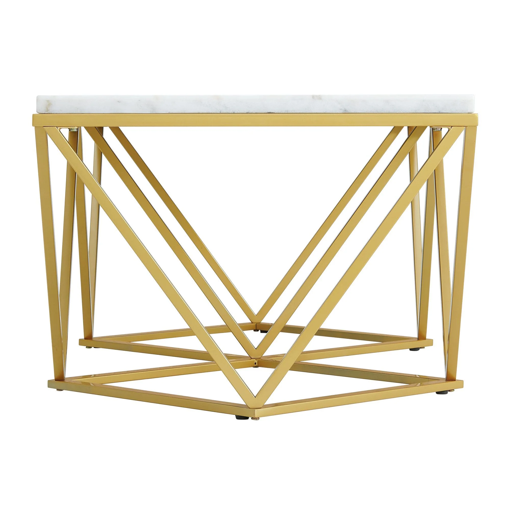 Riko - Rectangular Coffee Table With Metal Leg - Gold - Image 4