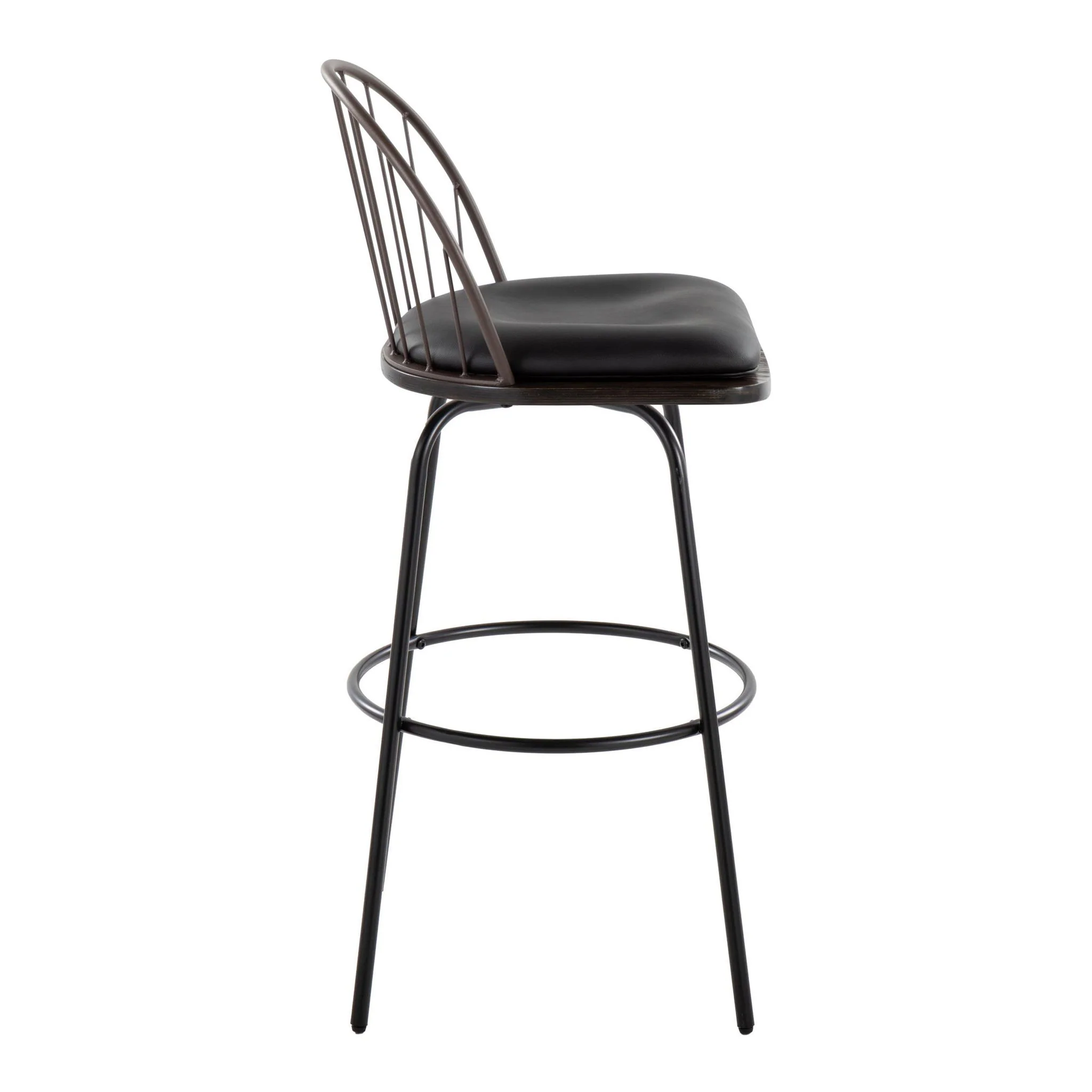 Riley - Claire Farmhouse Fixed Height Barstool With Swivel With Round Footrest (Set of 2) - Image 10