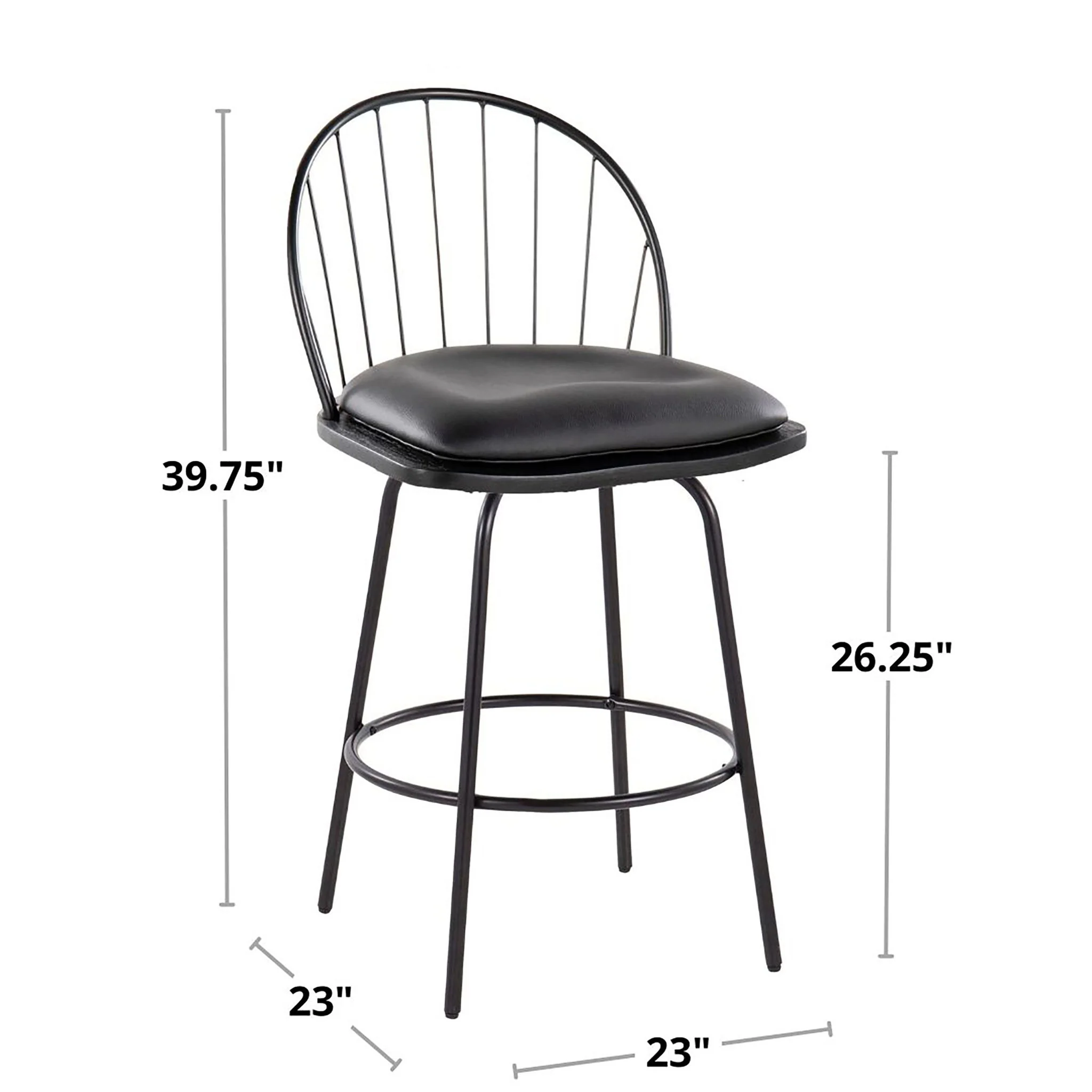 Riley - Claire Farmhouse Fixed Height Counter Stool With Swivel With Round Footrest (Set of 2) - Image 9