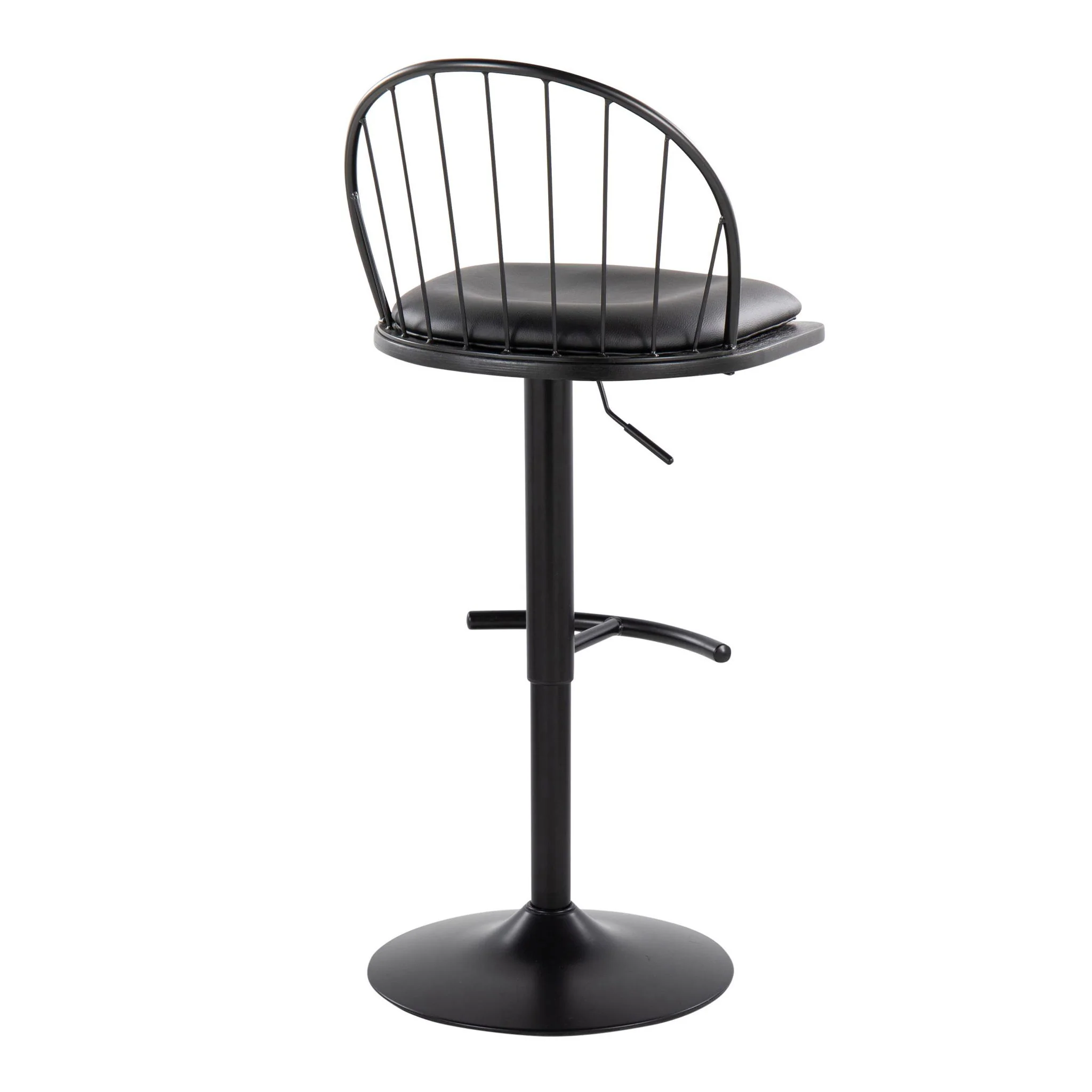 Riley - Farmhouse Adjustable Height Barstool With Swivel With Rounded T Footrest (Set of 2) - Image 5