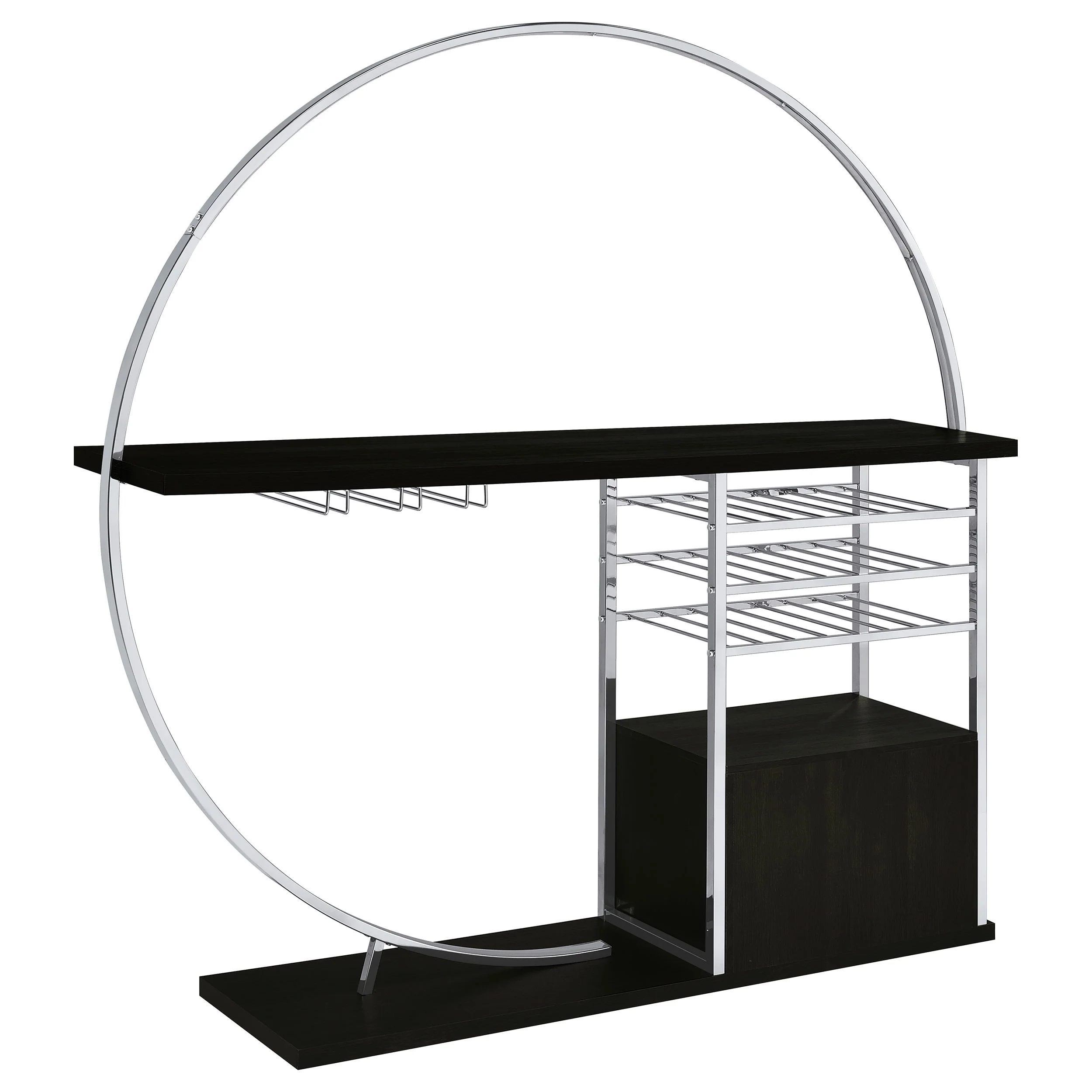 Risley 2-Door Circular LED Wine Cabinet Dark Charcoal - Image 12