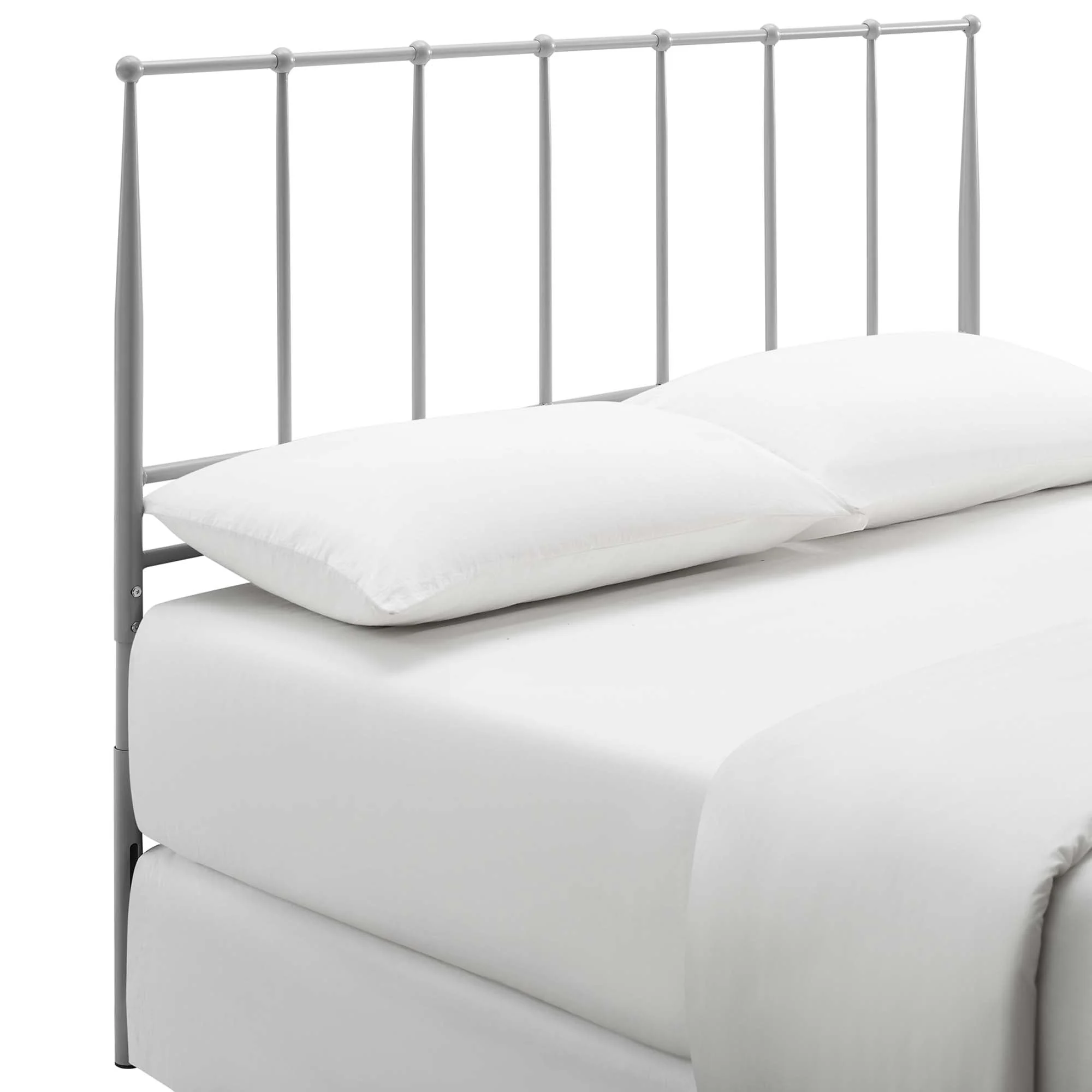 Farmhouse Metal Headboard with Finial Details - Image 3