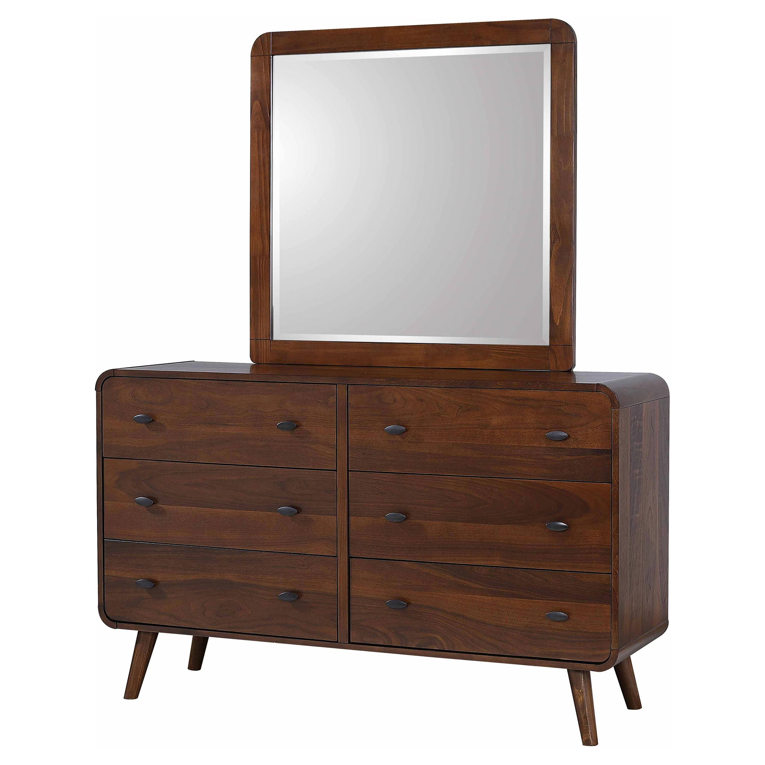 Robyn 6-Drawer Dresser with Mirror in Dark Walnut - Image 4