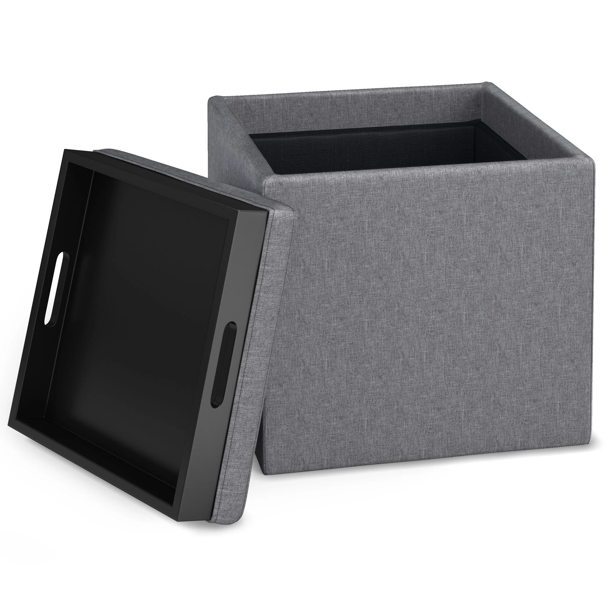 Rockwood - Upholstered Cube Storage Ottoman With Tray - Image 60