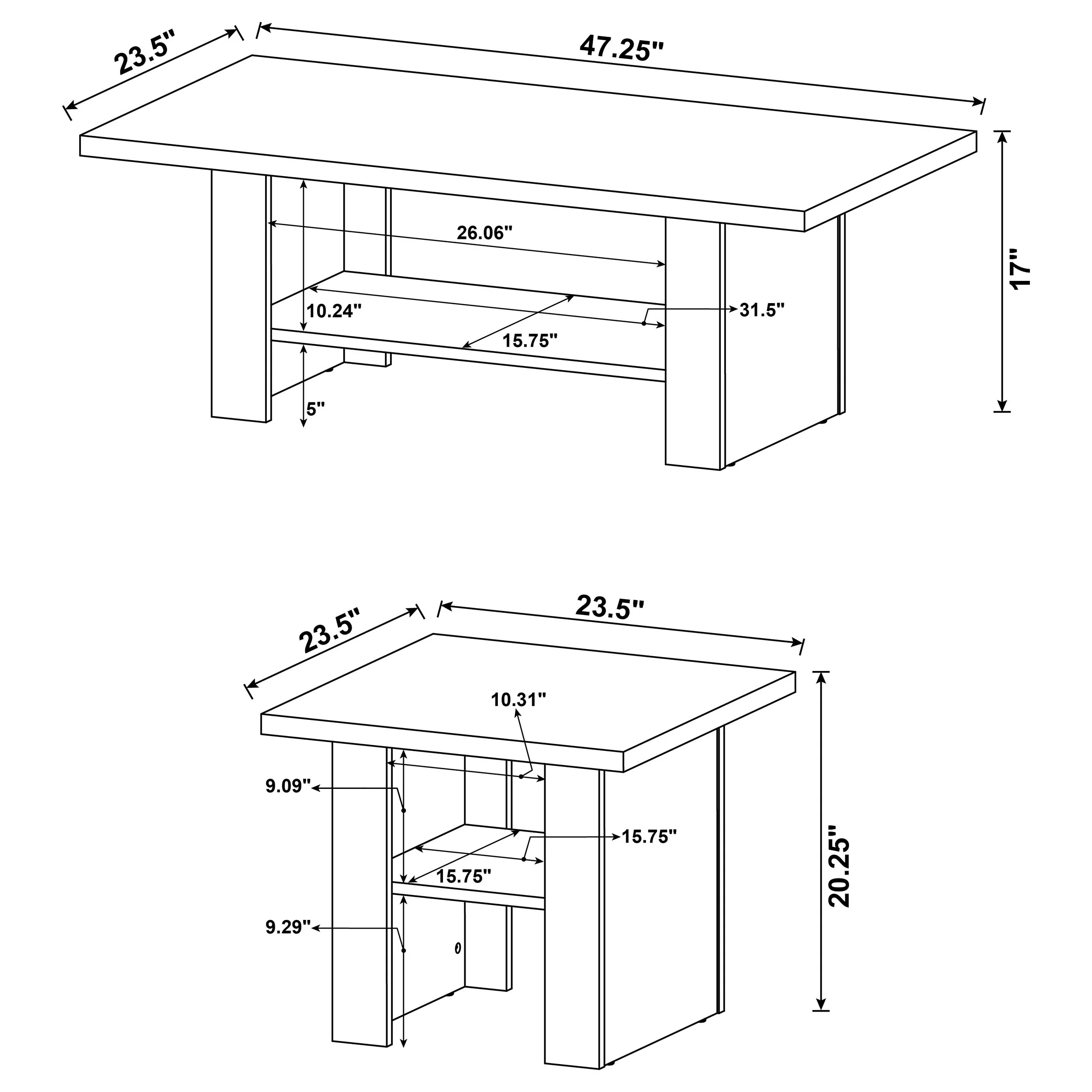 Rodez 3-Piece Black Coffee Table Set with Storage - Image 6