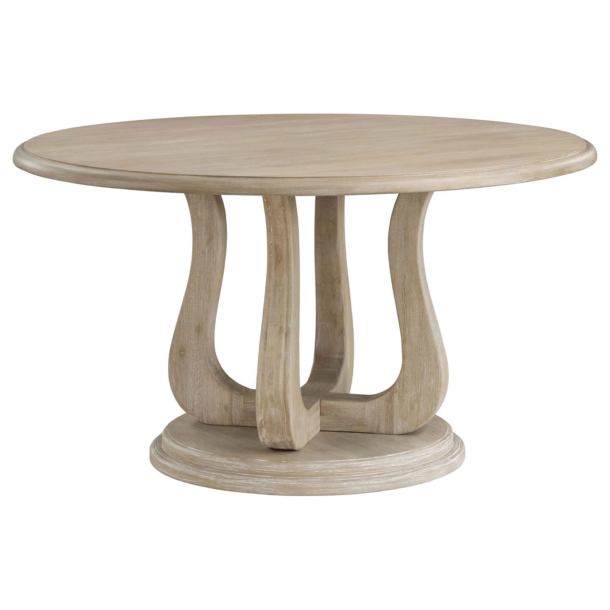 Rodota - 5 Piece Round Dining Table Set With Upholstered Chairs - White Washed - Image 2