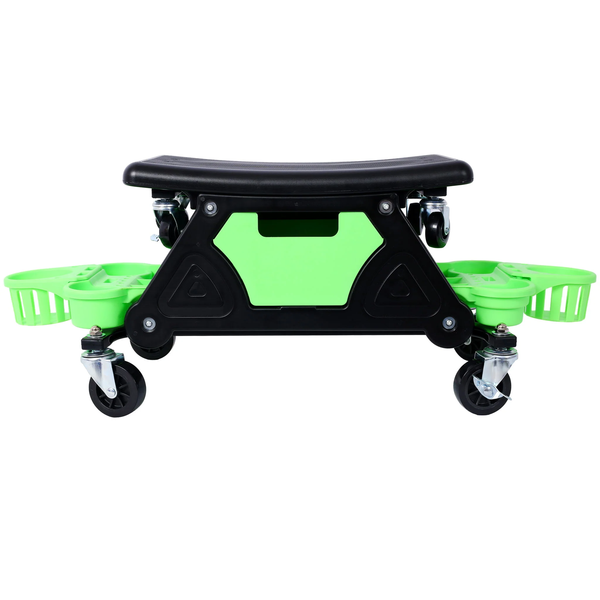 Rolling Detailing Creeper Seat With Wheels, Removable Tool Trays, 300 Lbs Capacity - Green - Image 6