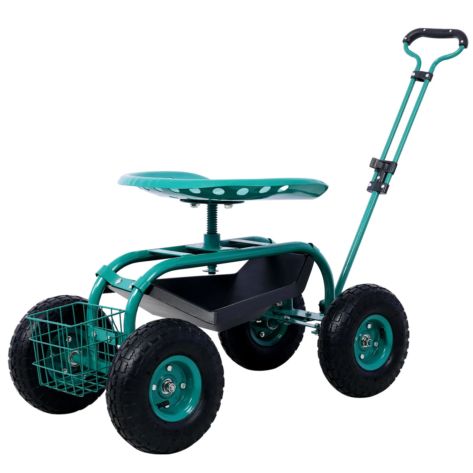 Rolling Garden Scooter Cart Seat With Wheels, 360 Swivel, Tool Tray - Image 3