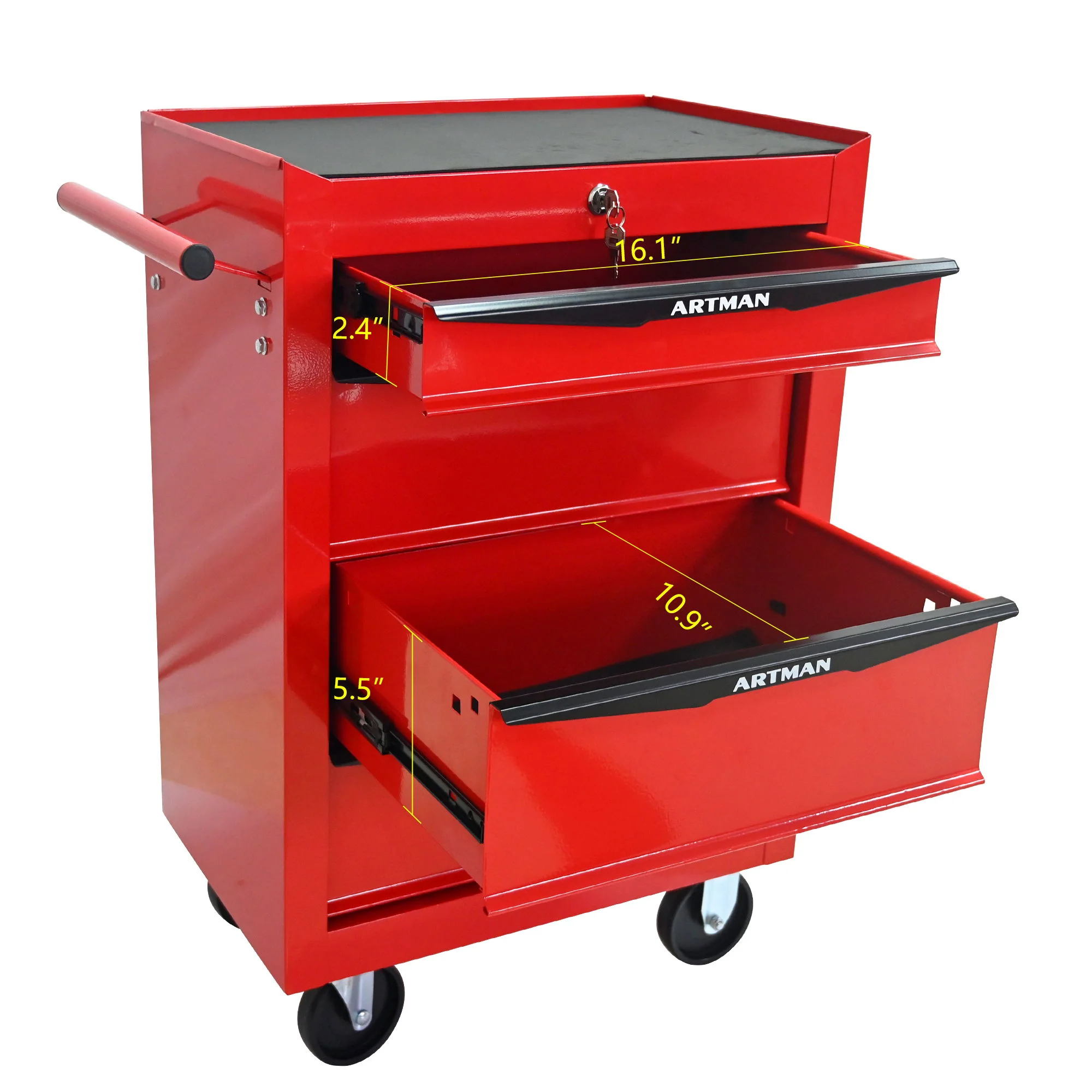 Rolling Metal Tool Chest With Drawers, Steel Storage Cabinet With Ball Bearing Slides - Image 25