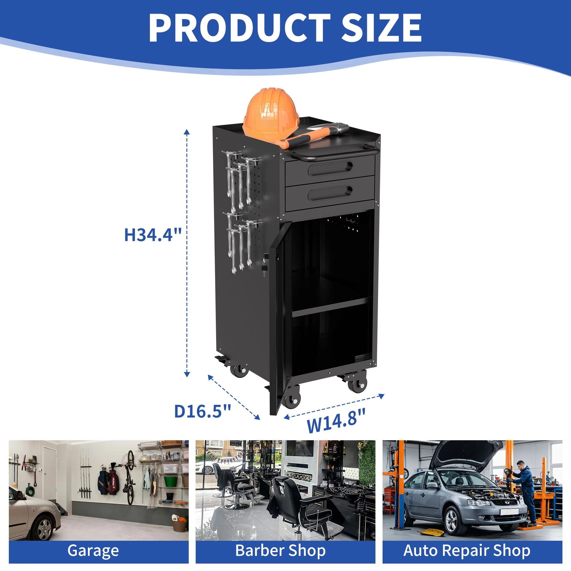 Rolling Tool Cabinet Heavy Duty Garage Storage With Lockable Doors - Image 11