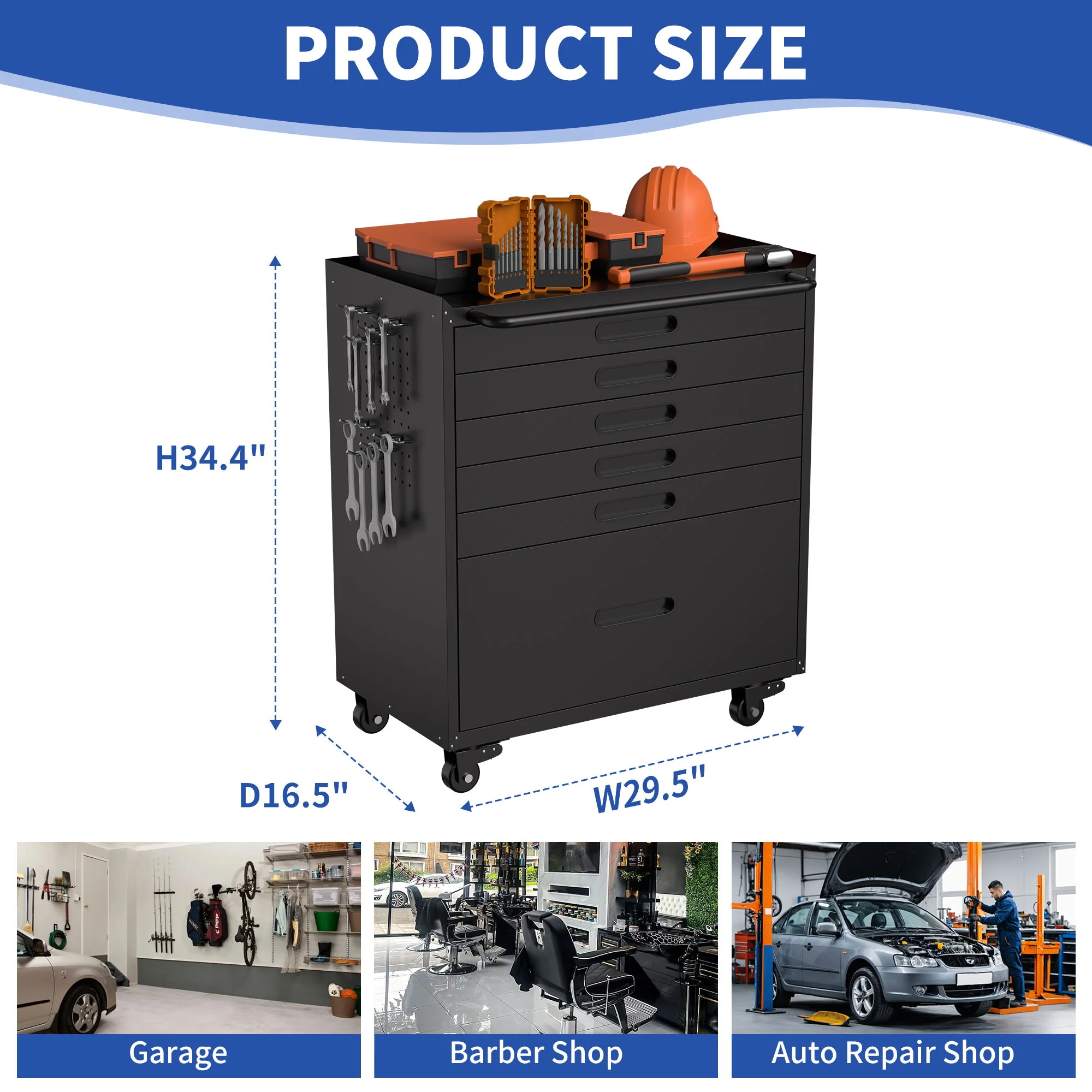 Rolling Tool Cabinet Heavy Duty Garage Storage With Lockable Doors - Image 14