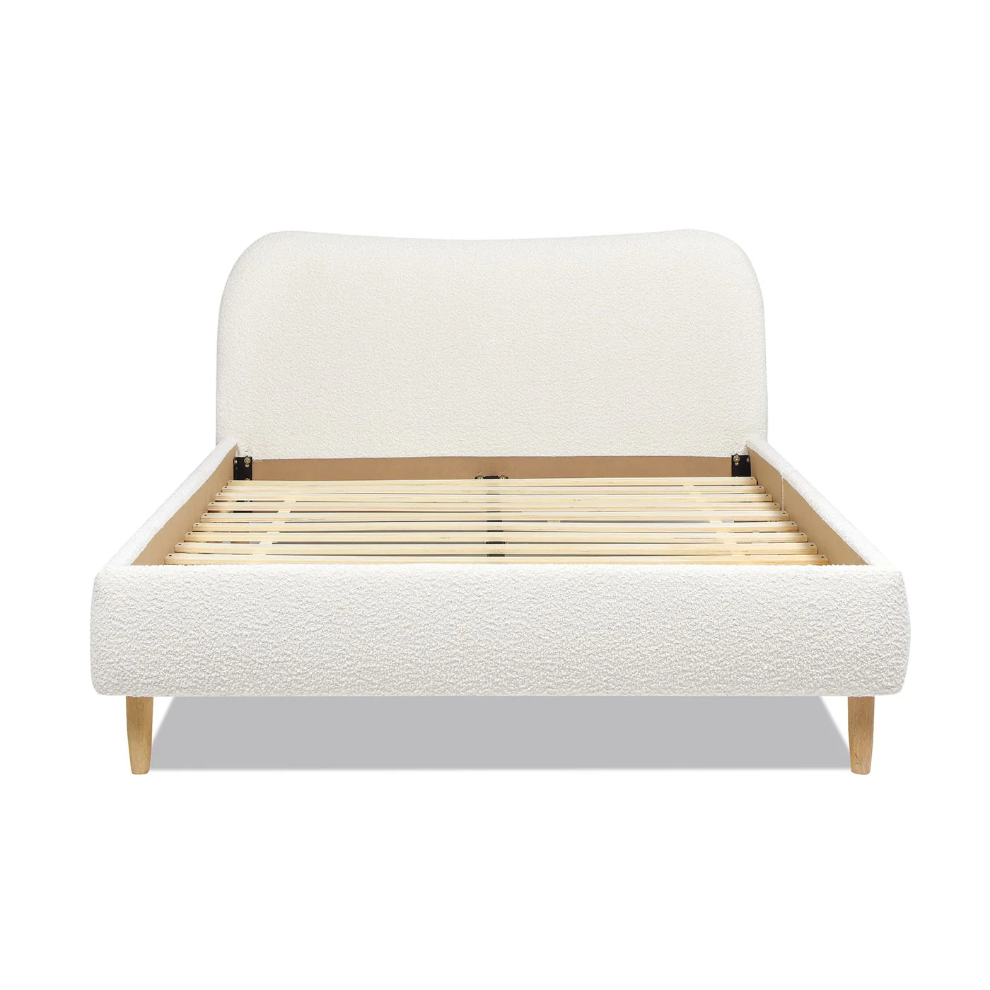 Roman - Curved Headboard Upholstered Platform Bed - Image 12