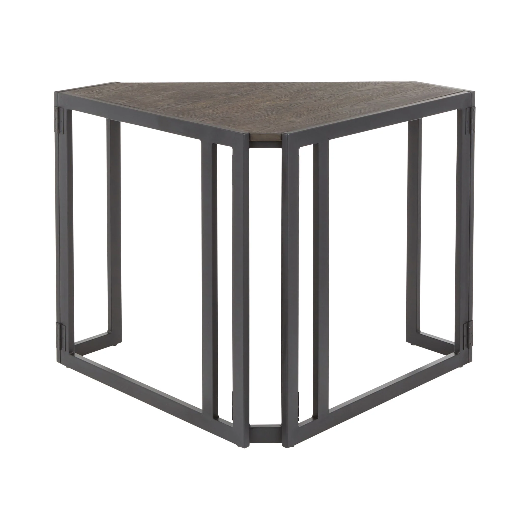 Roman - Industrial Corner Desk - Black / Espresso - Image 5