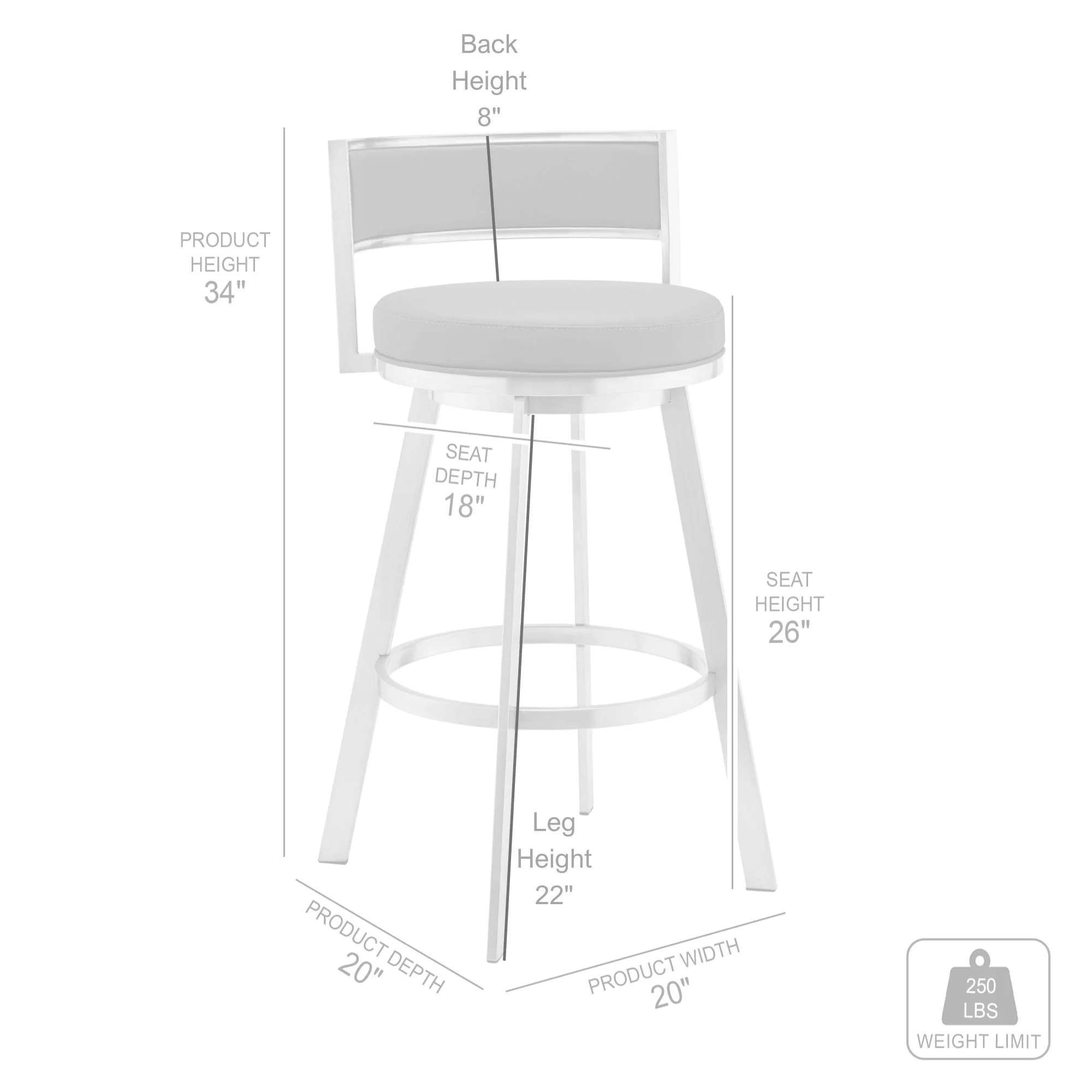 Roman - Swivel Bar Stool - Image 8