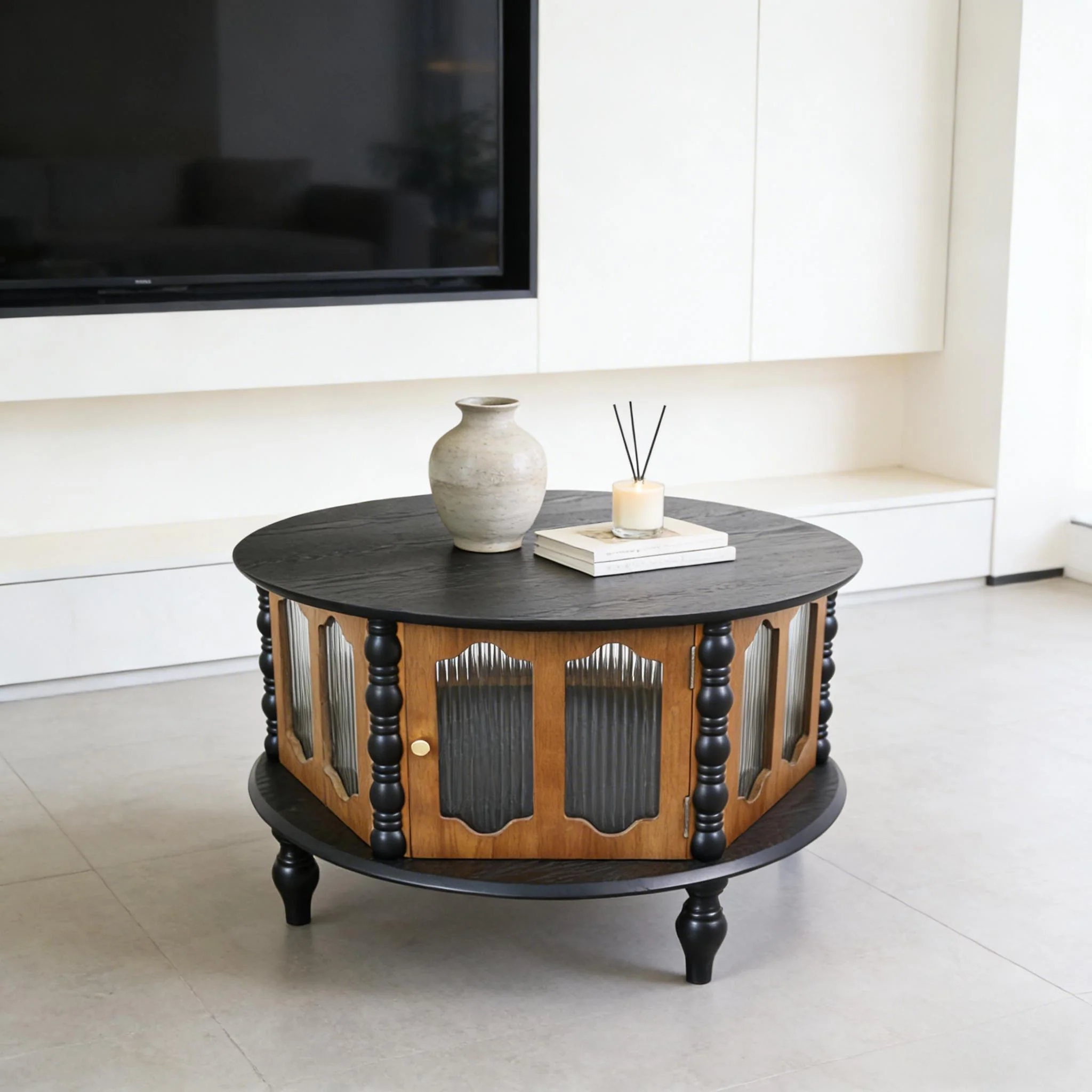 Round 3 Door Storage Coffee Table For Living Room - Image 6