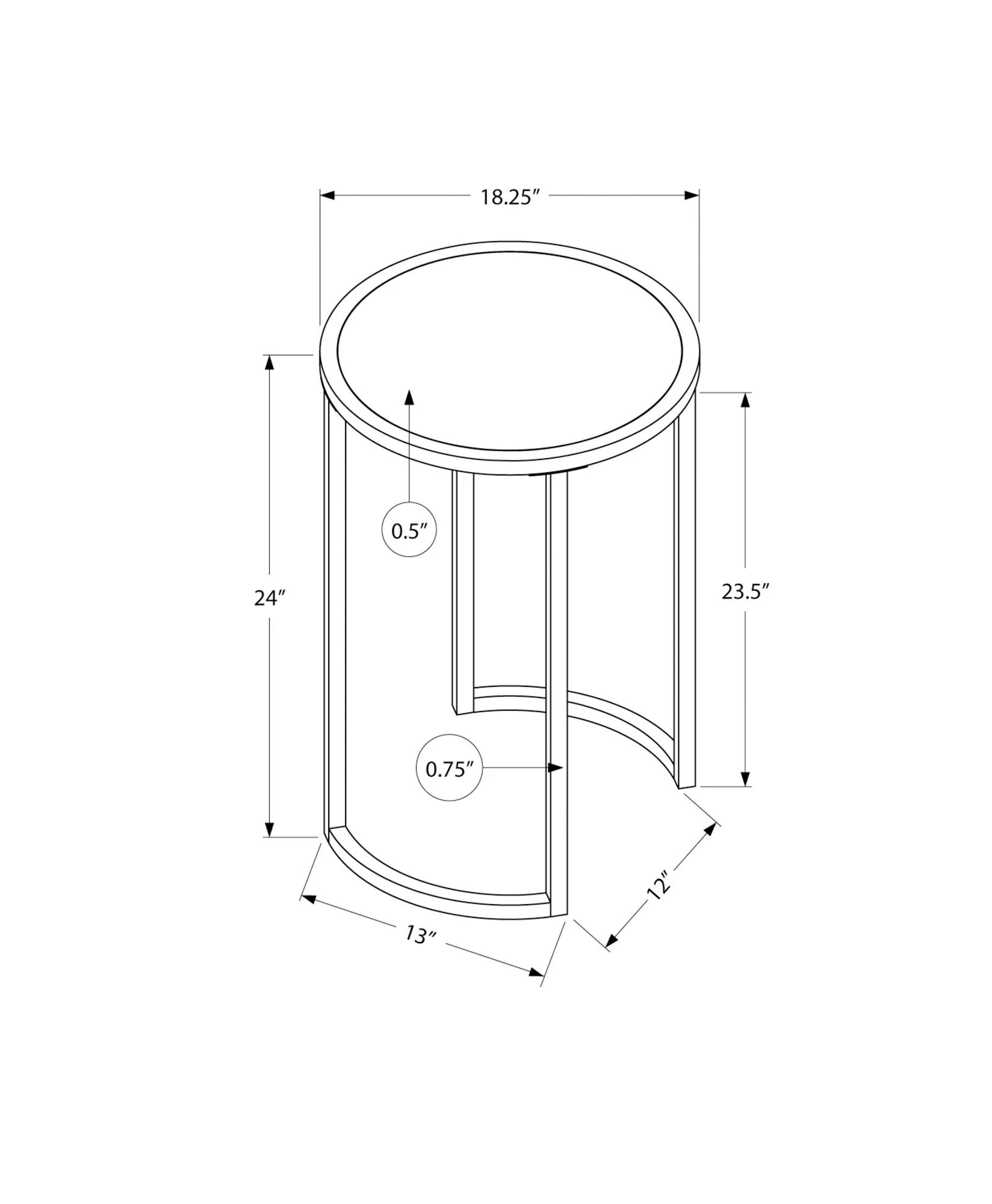 Round Accent Side Table, Contemporary & Modern - Image 12