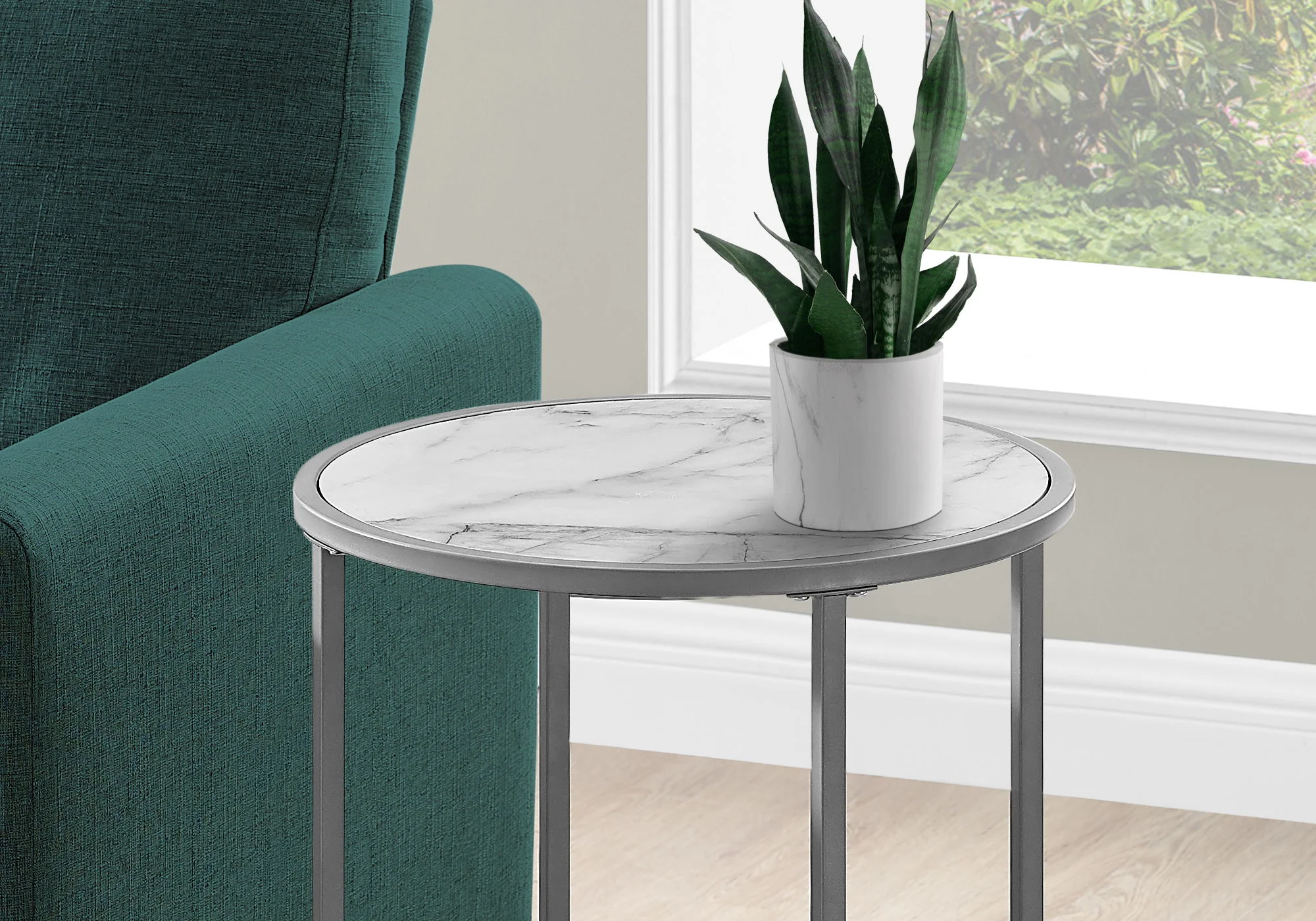 Round Accent Side Table, Contemporary & Modern - Image 4