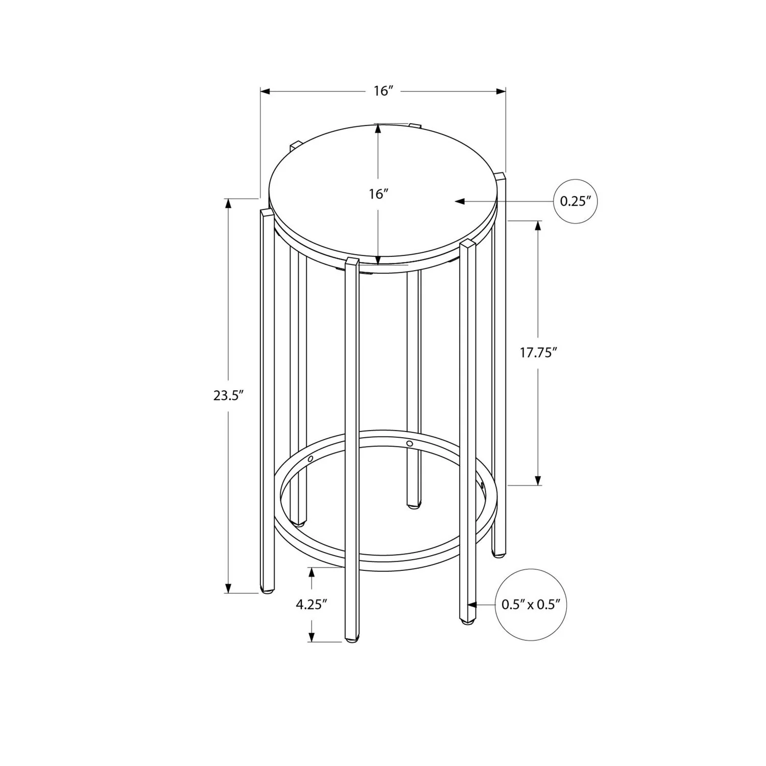 Round Accent Table For Living Room - Black - Image 4